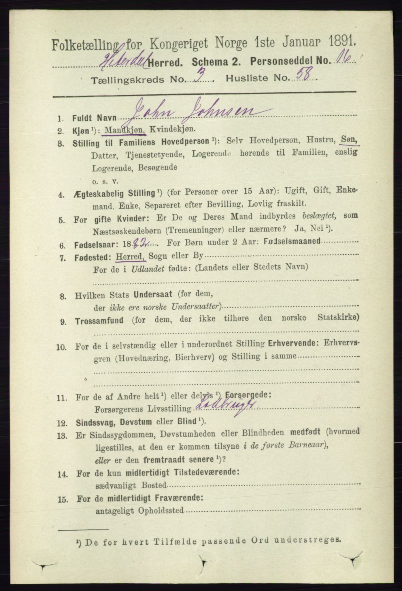 RA, 1891 census for 0823 Heddal, 1891, p. 1344