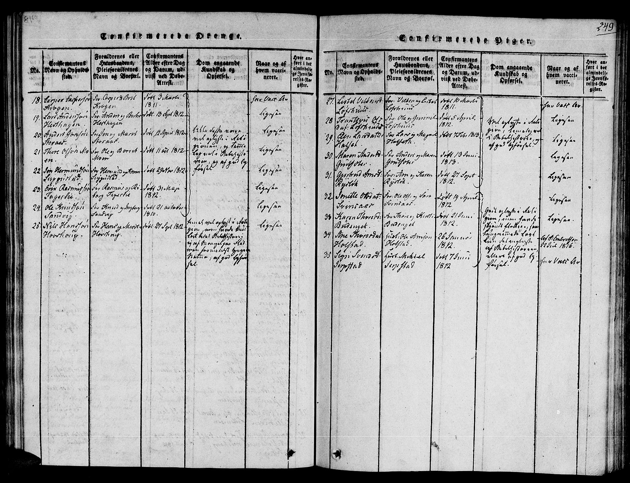 Ministerialprotokoller, klokkerbøker og fødselsregistre - Sør-Trøndelag, SAT/A-1456/672/L0853: Parish register (official) no. 672A06 /1, 1816-1829, p. 249
