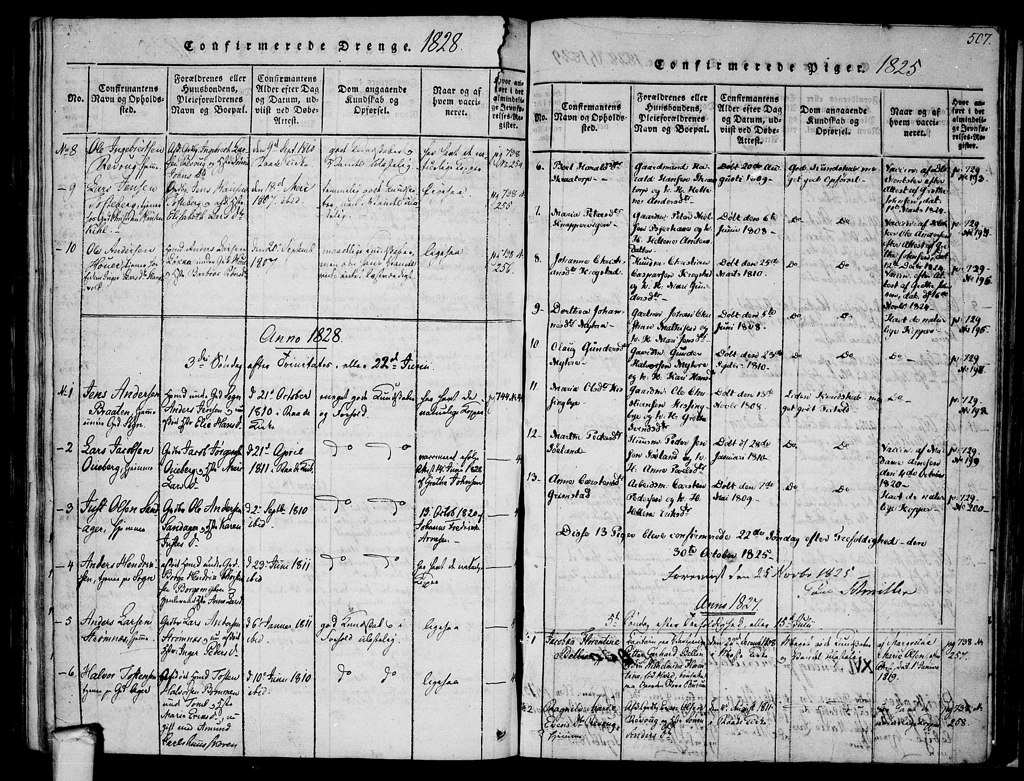 Råde prestekontor kirkebøker, AV/SAO-A-2009/F/Fa/L0004: Parish register (official) no. 4, 1814-1830, p. 506-507