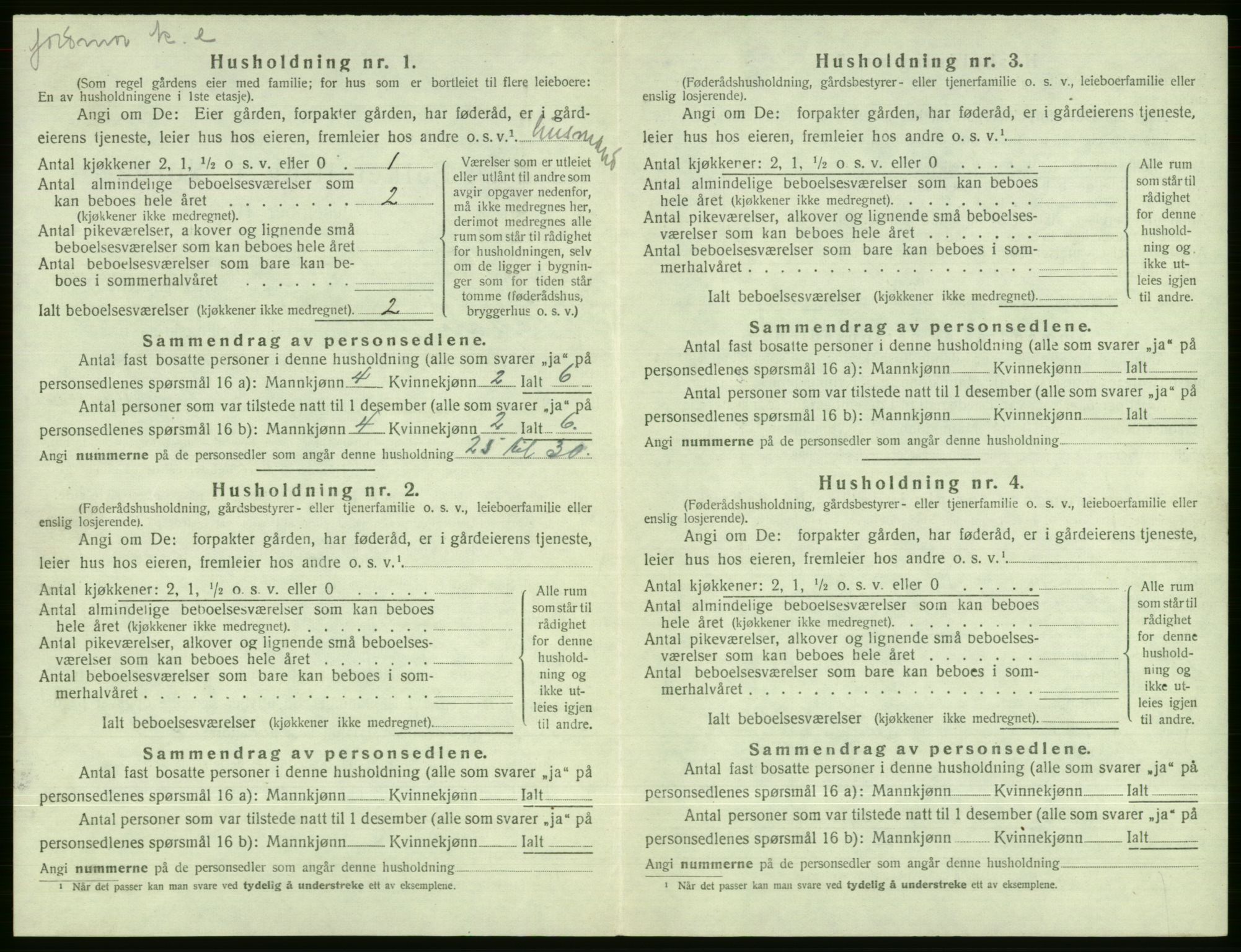 SAB, 1920 census for Evanger, 1920, p. 402