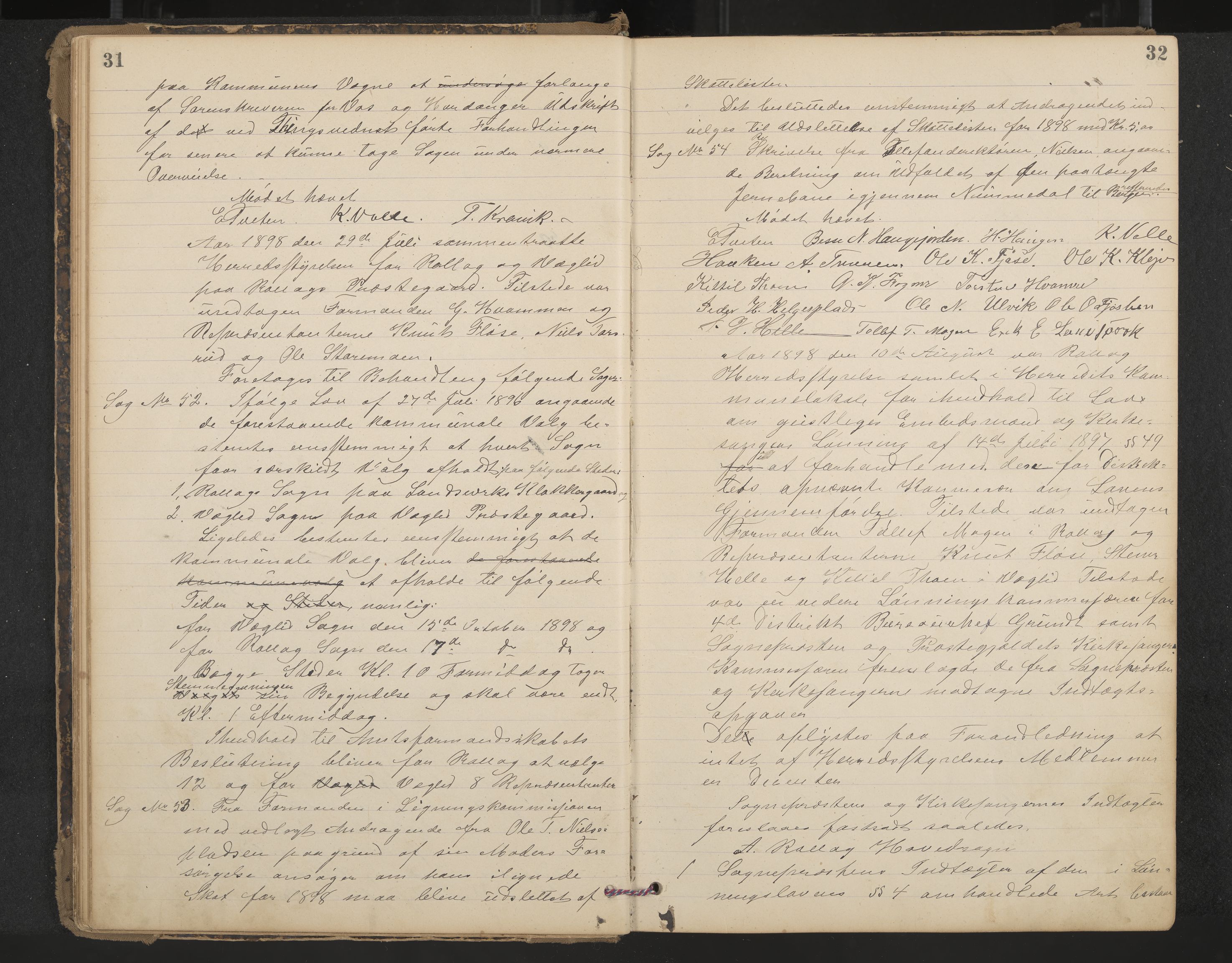 Rollag formannskap og sentraladministrasjon, IKAK/0632021-2/A/Aa/L0004: Møtebok, 1897-1909, p. 31-32