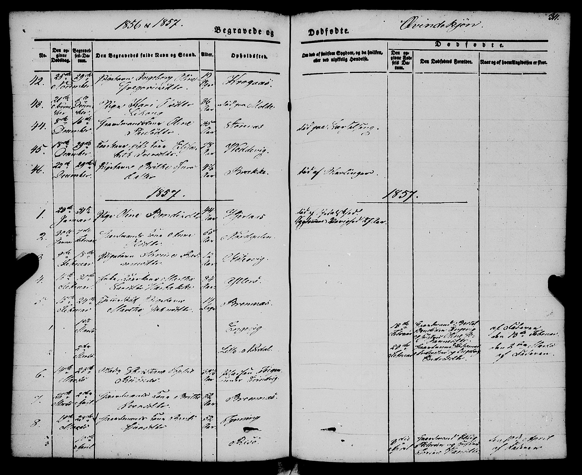 Gulen sokneprestembete, AV/SAB-A-80201/H/Haa/Haaa/L0021: Parish register (official) no. A 21, 1848-1858, p. 311