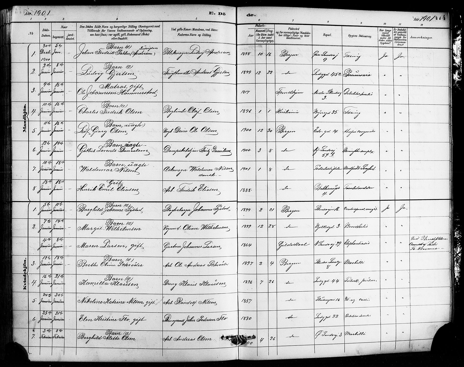 Sandviken Sokneprestembete, SAB/A-77601/H/Hb/L0002: Parish register (copy) no. A 3, 1888-1902, p. 474