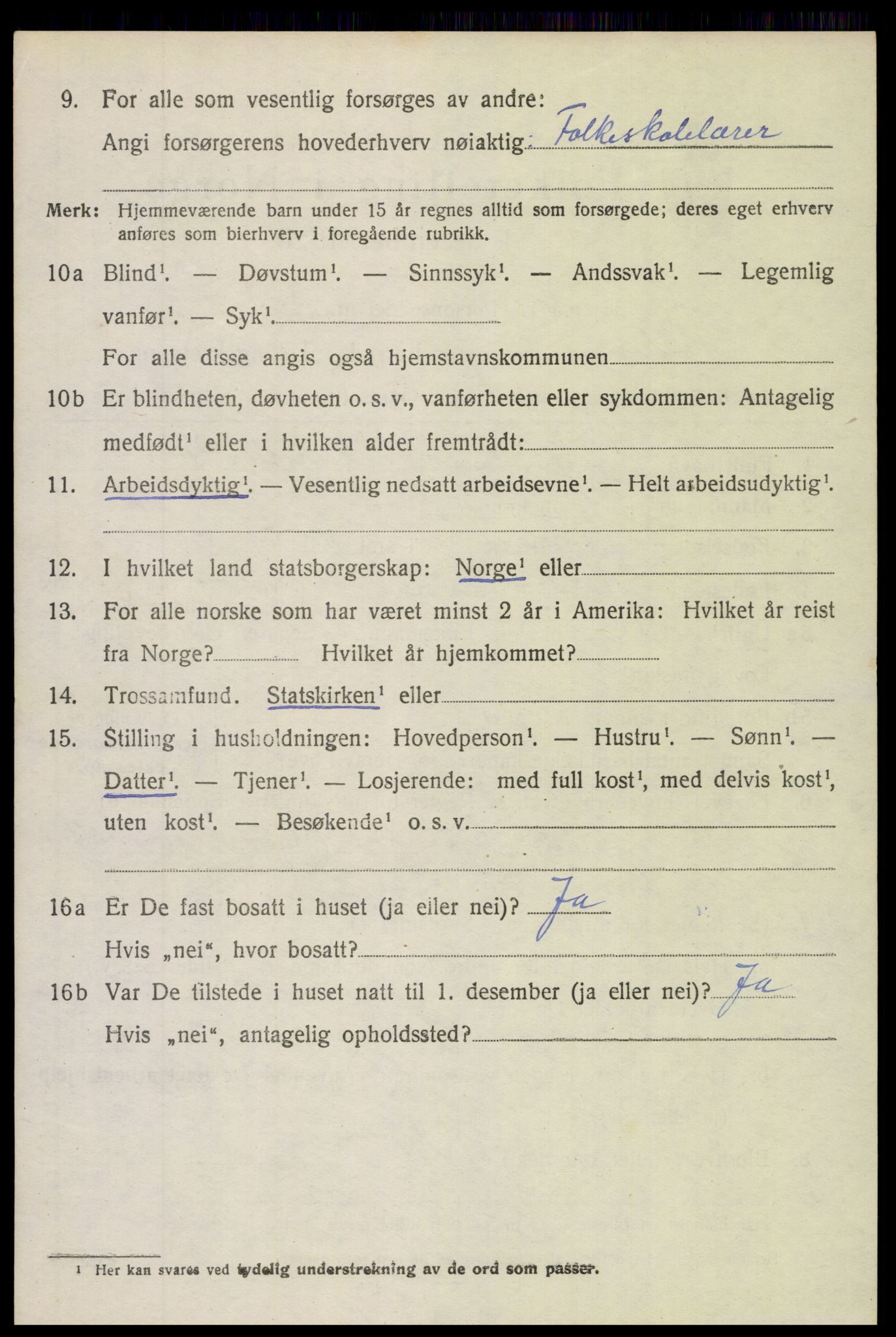 SAH, 1920 census for Fluberg, 1920, p. 3301