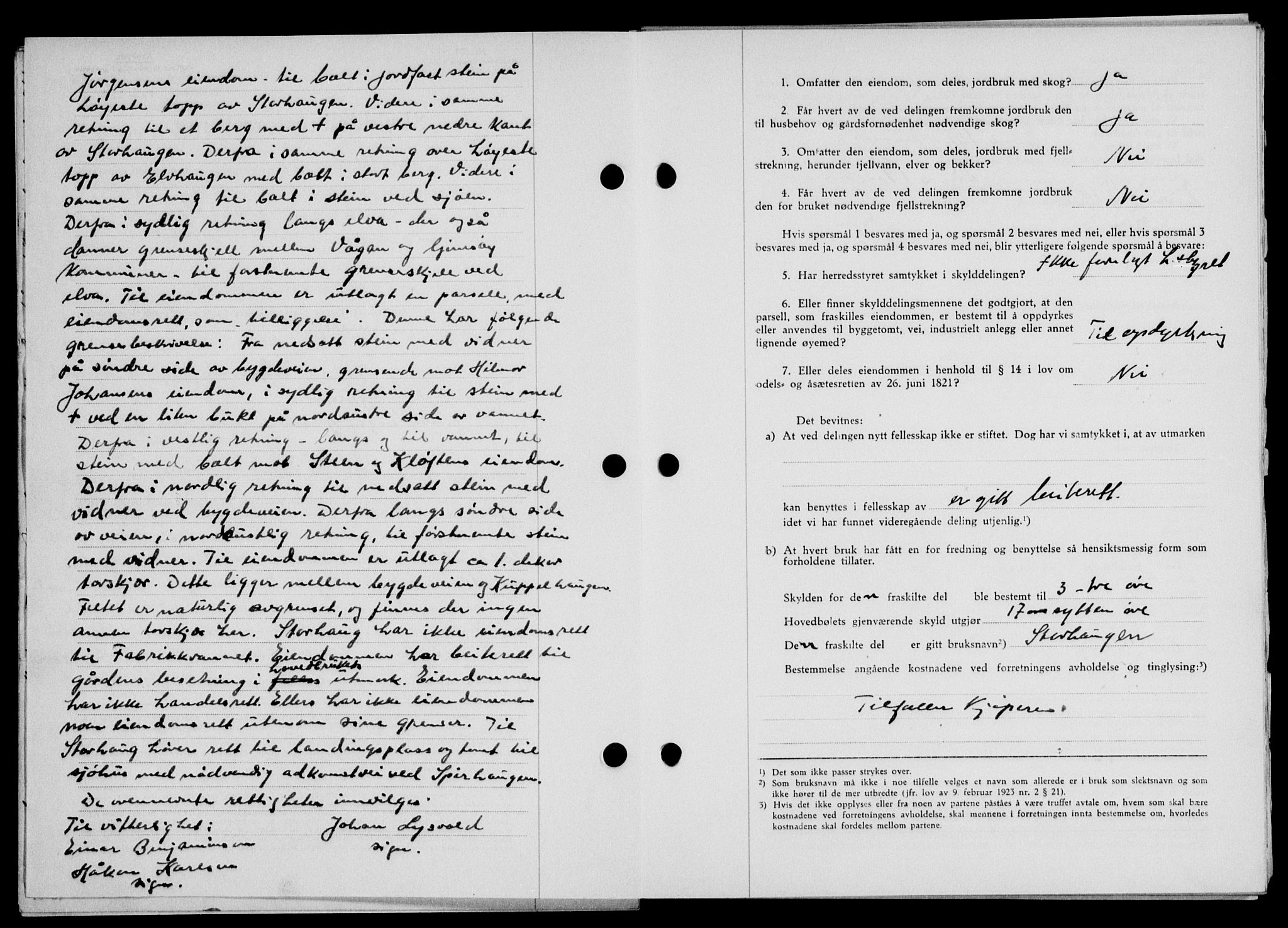 Lofoten sorenskriveri, SAT/A-0017/1/2/2C/L0013a: Mortgage book no. 13a, 1944-1946, Diary no: : 944/1945