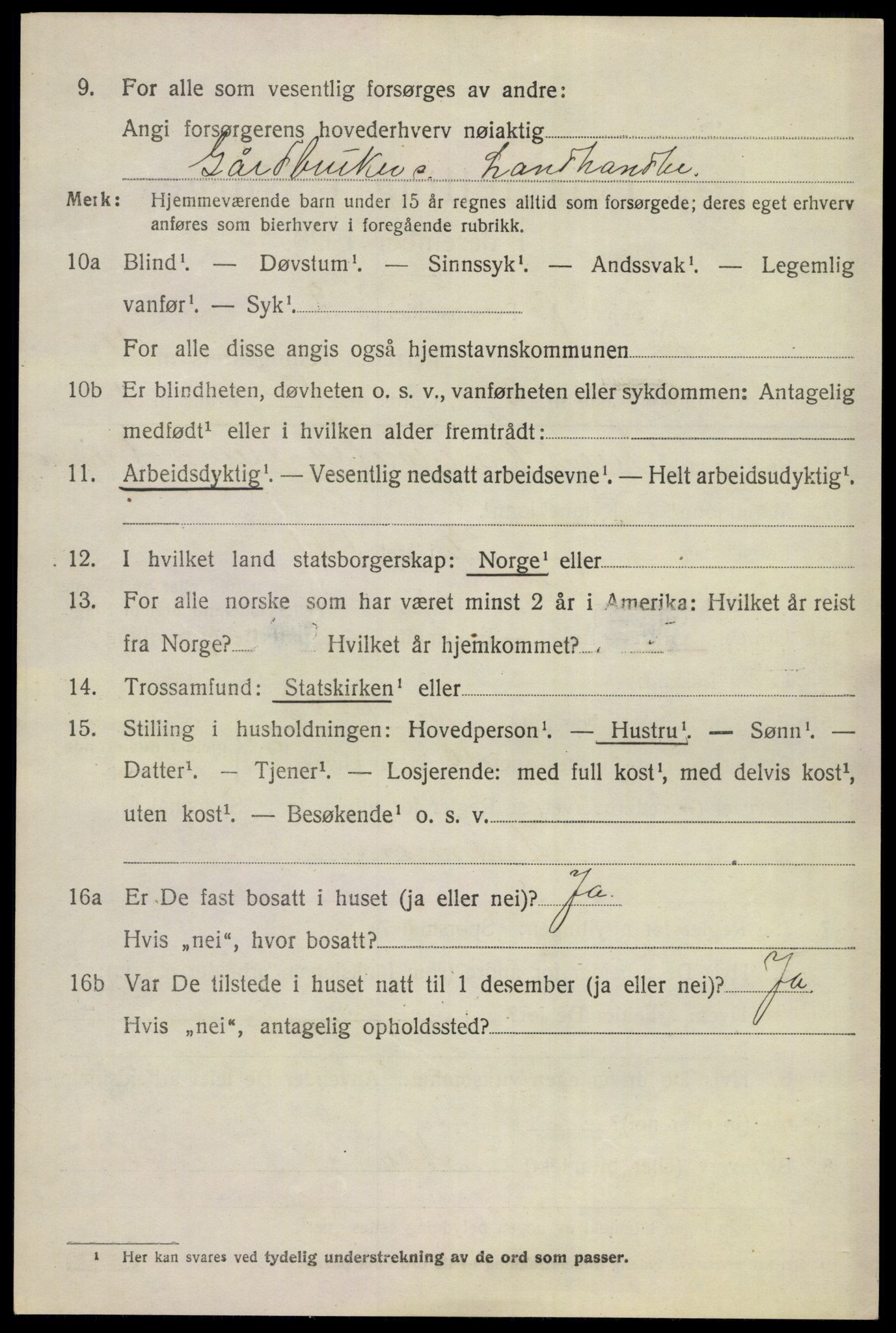 SAKO, 1920 census for Gol, 1920, p. 2745