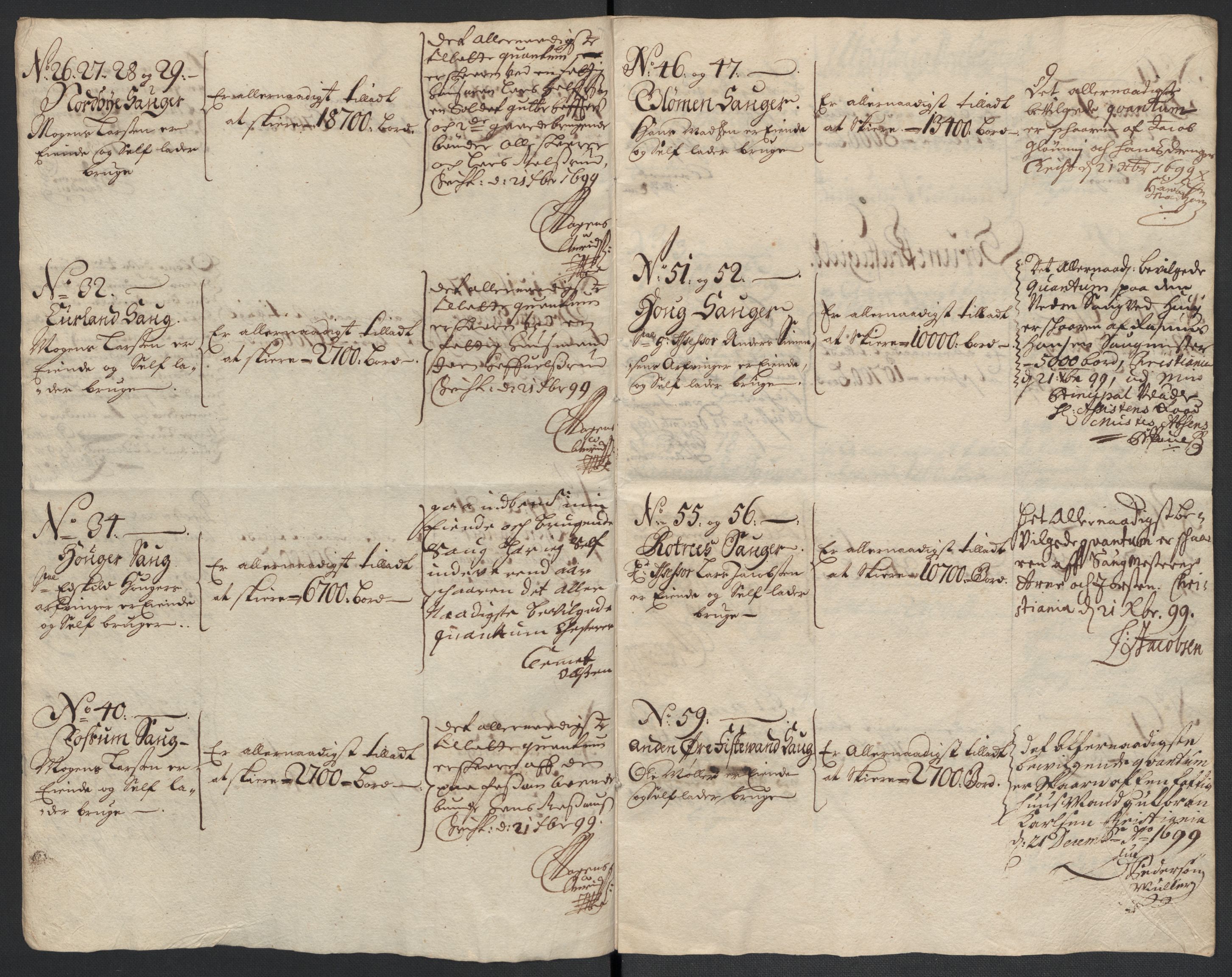 Rentekammeret inntil 1814, Reviderte regnskaper, Fogderegnskap, AV/RA-EA-4092/R11/L0582: Fogderegnskap Nedre Romerike, 1699, p. 312