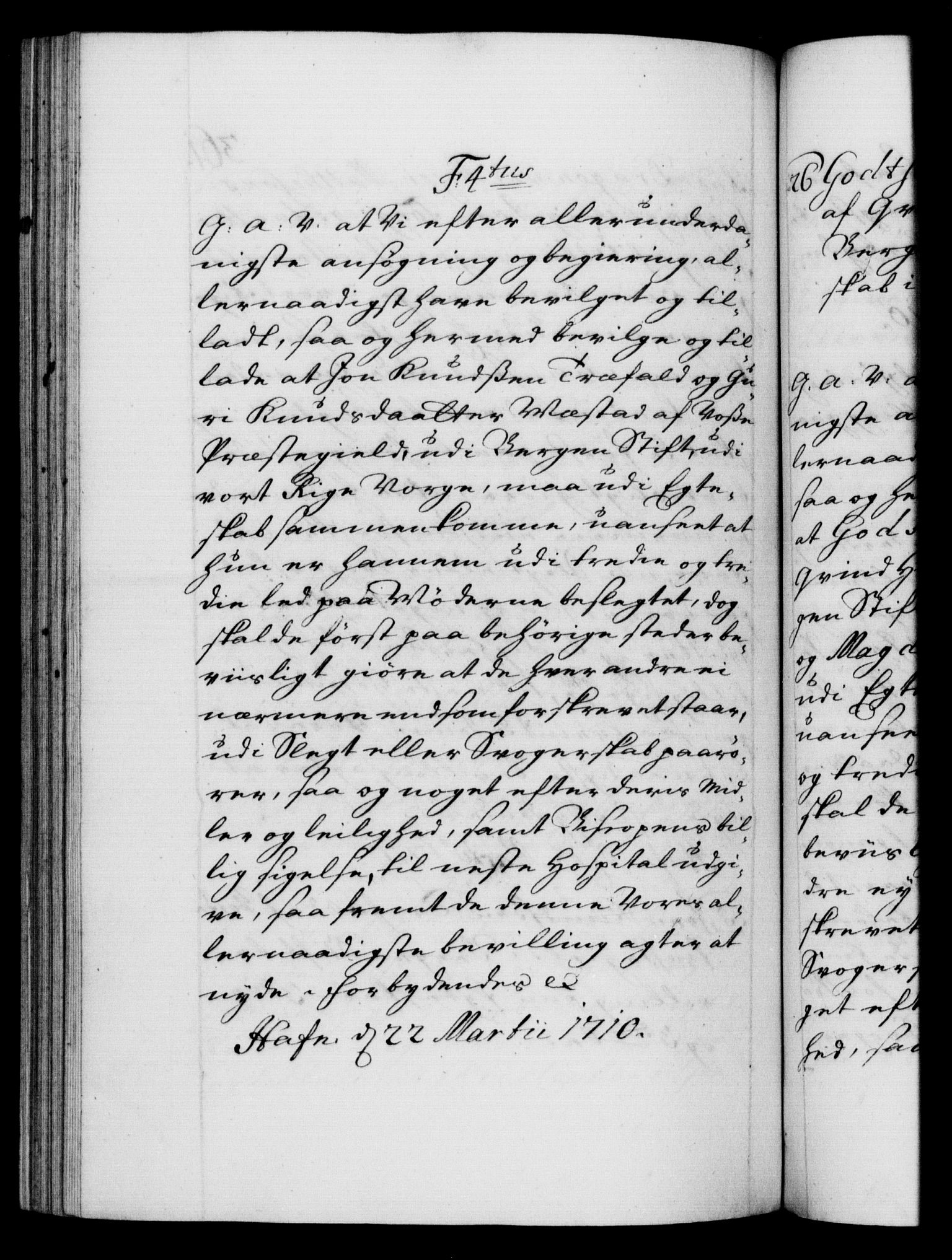 Danske Kanselli 1572-1799, AV/RA-EA-3023/F/Fc/Fca/Fcaa/L0020: Norske registre, 1708-1711, p. 361b