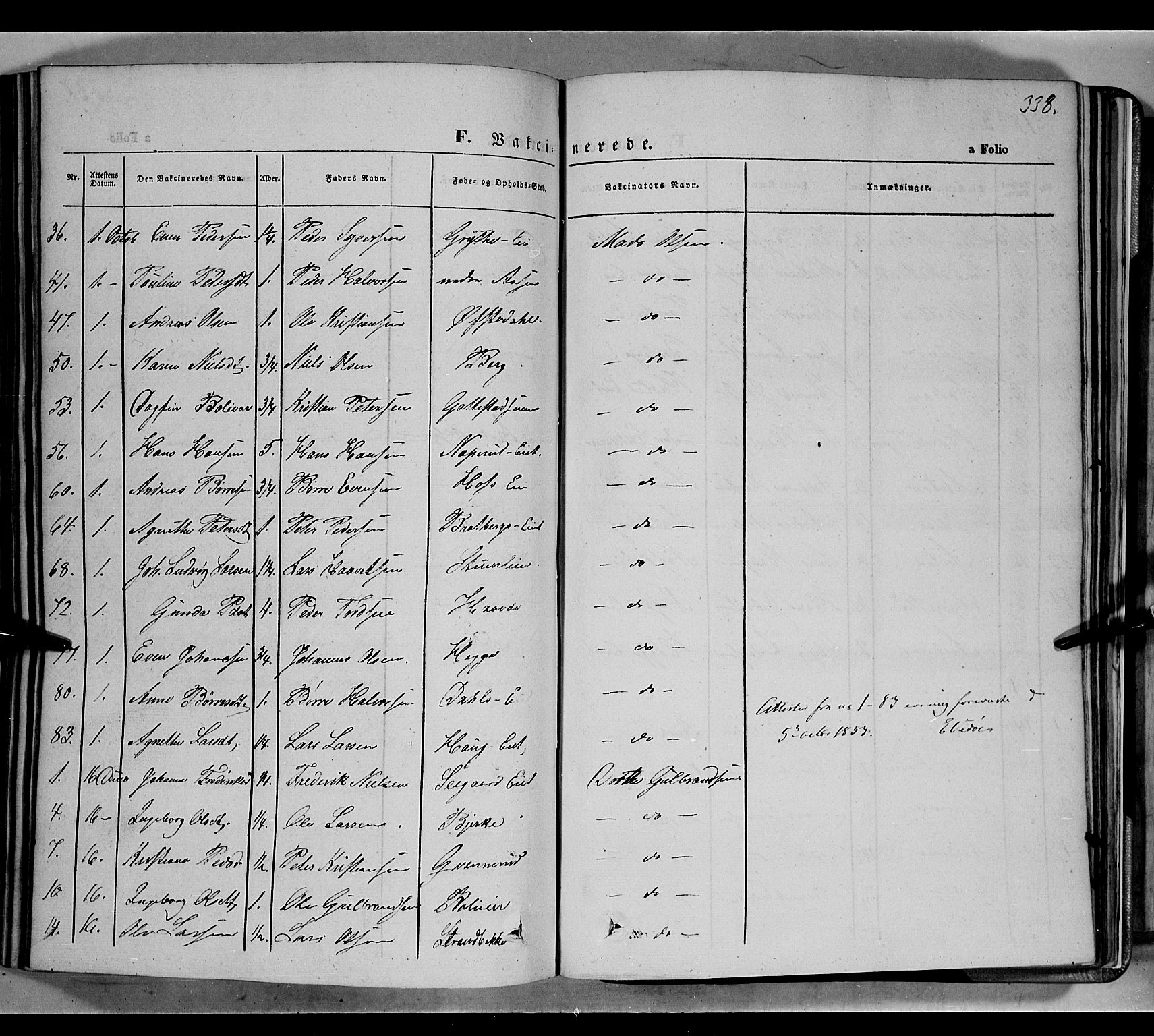Biri prestekontor, AV/SAH-PREST-096/H/Ha/Haa/L0005: Parish register (official) no. 5, 1843-1854, p. 338