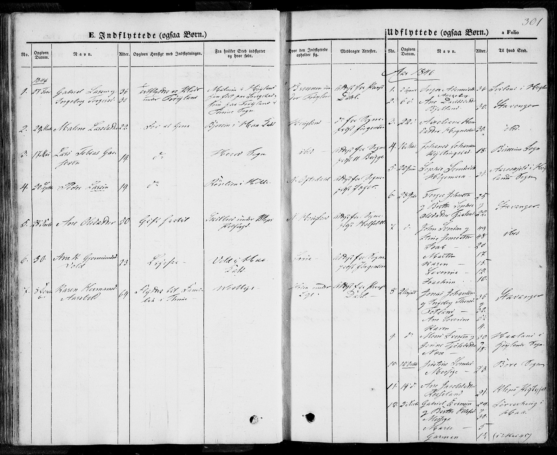 Lye sokneprestkontor, SAST/A-101794/001/30BA/L0006: Parish register (official) no. A 5.2, 1842-1855, p. 301