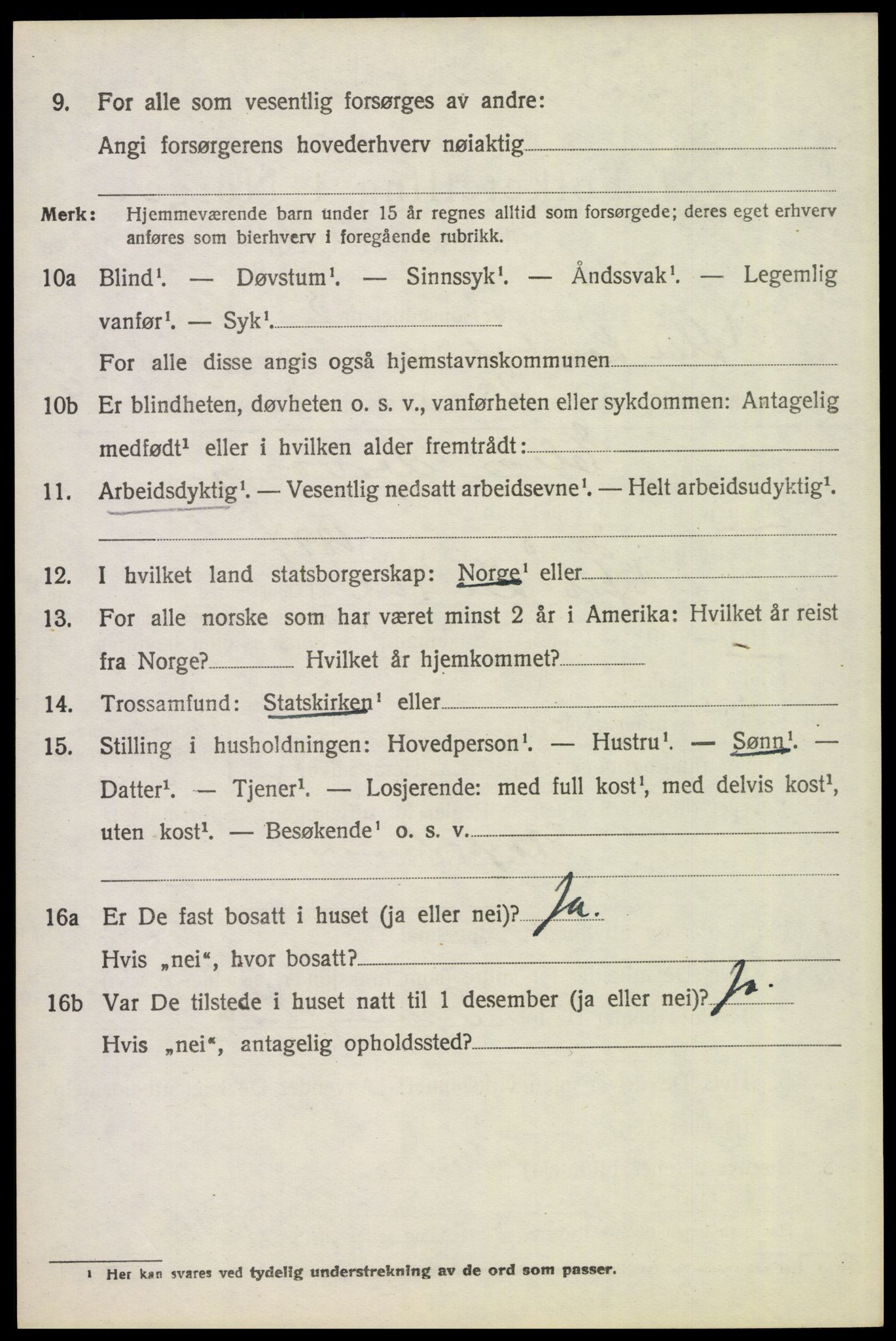 SAH, 1920 census for Ytre Rendal, 1920, p. 2900