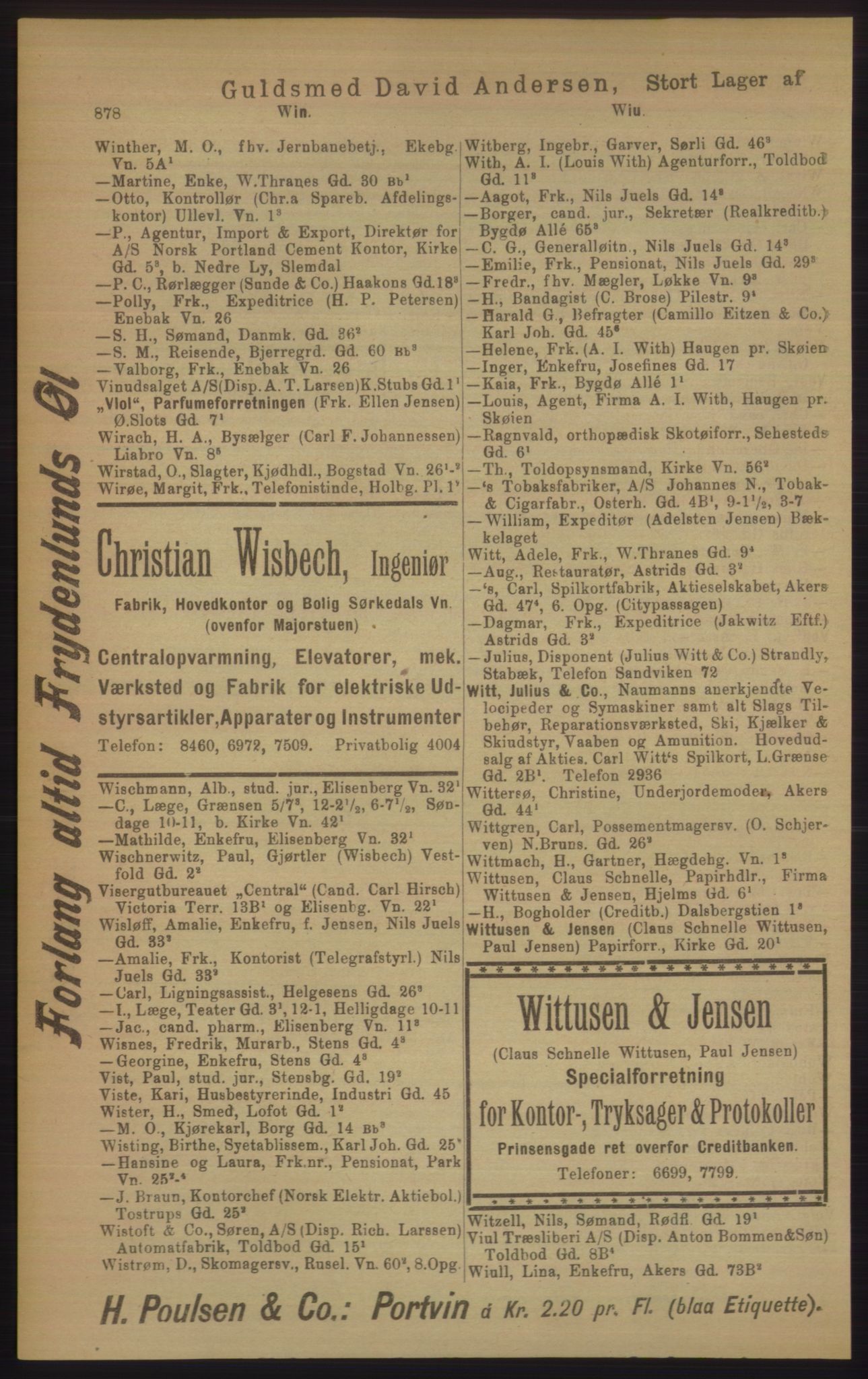 Kristiania/Oslo adressebok, PUBL/-, 1906, p. 878