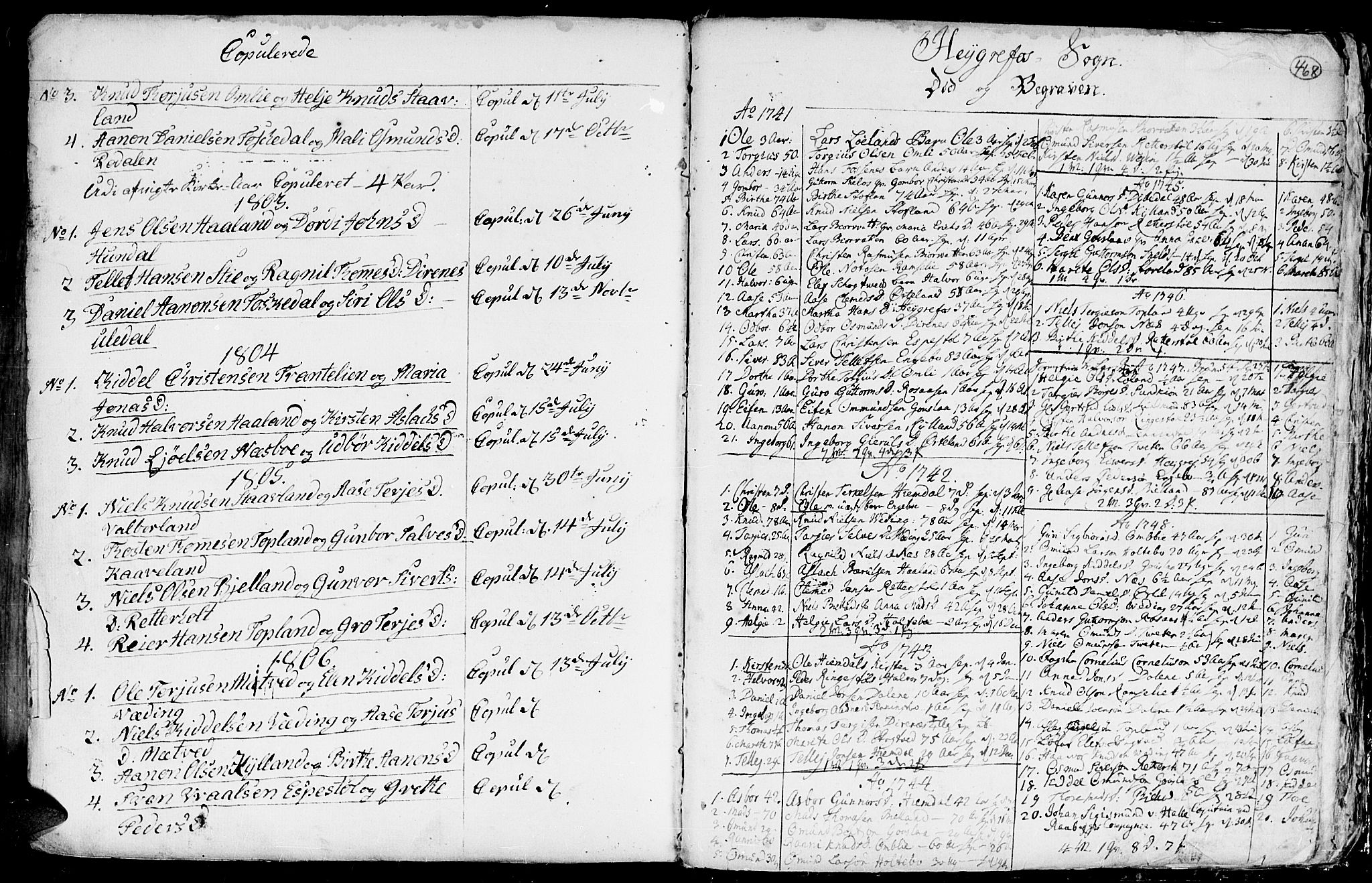Hommedal sokneprestkontor, SAK/1111-0023/F/Fa/Fab/L0002: Parish register (official) no. A 2 /3, 1740-1821, p. 468