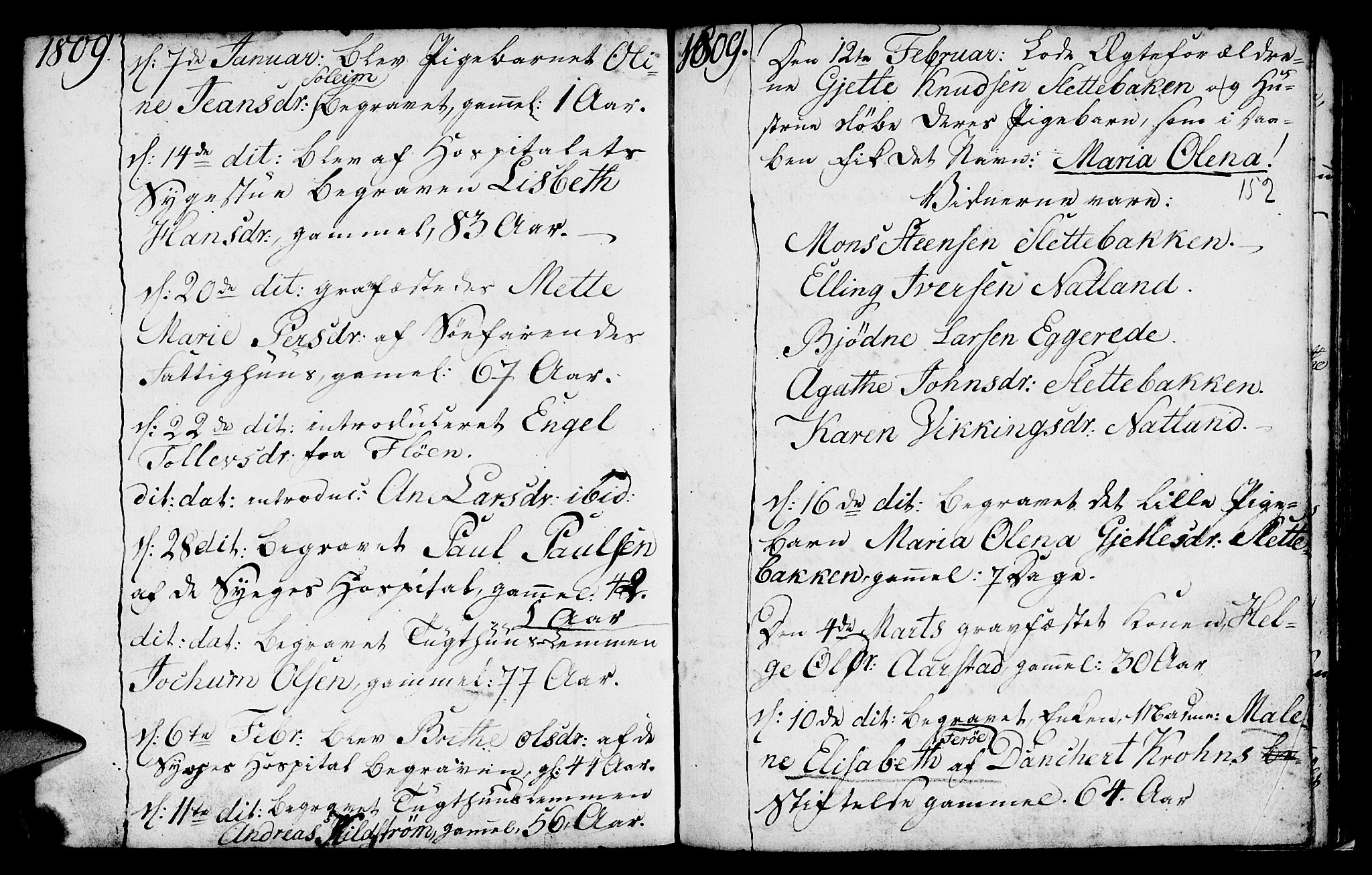 St. Jørgens hospital og Årstad sokneprestembete, AV/SAB-A-99934: Parish register (official) no. A 2, 1766-1814, p. 152