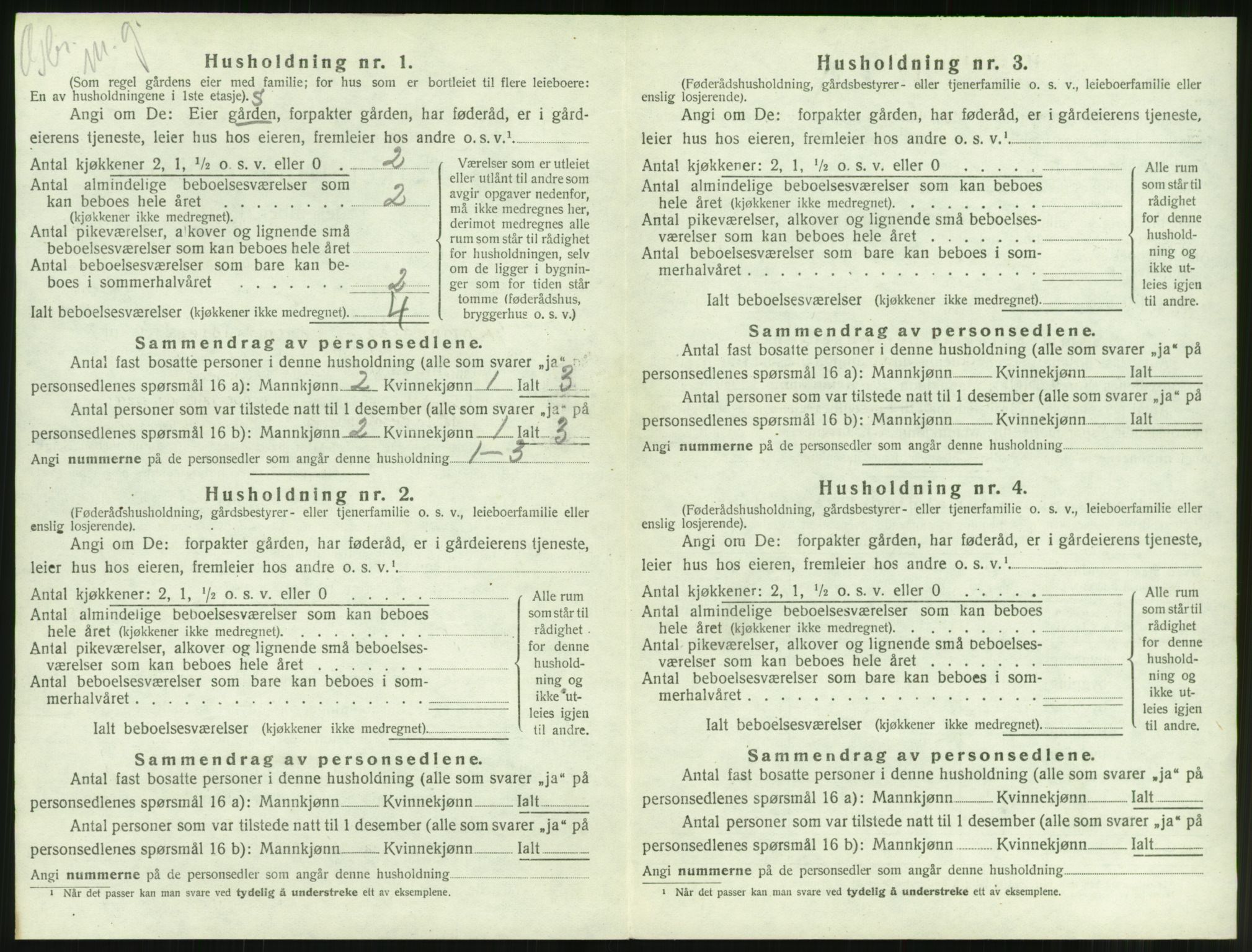 SAT, 1920 census for Borgund, 1920, p. 1321