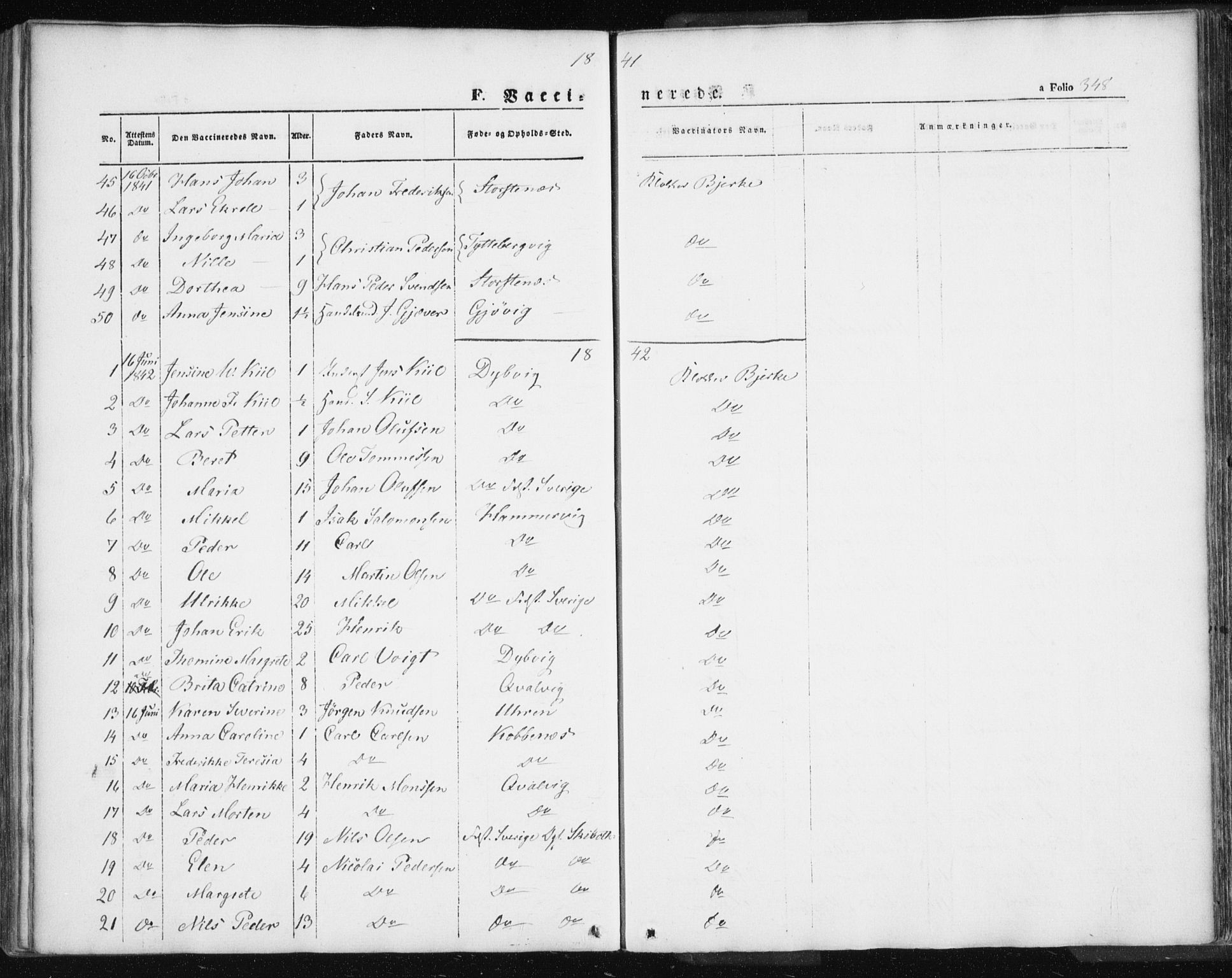 Lyngen sokneprestembete, SATØ/S-1289/H/He/Hea/L0004kirke: Parish register (official) no. 4, 1839-1858, p. 348