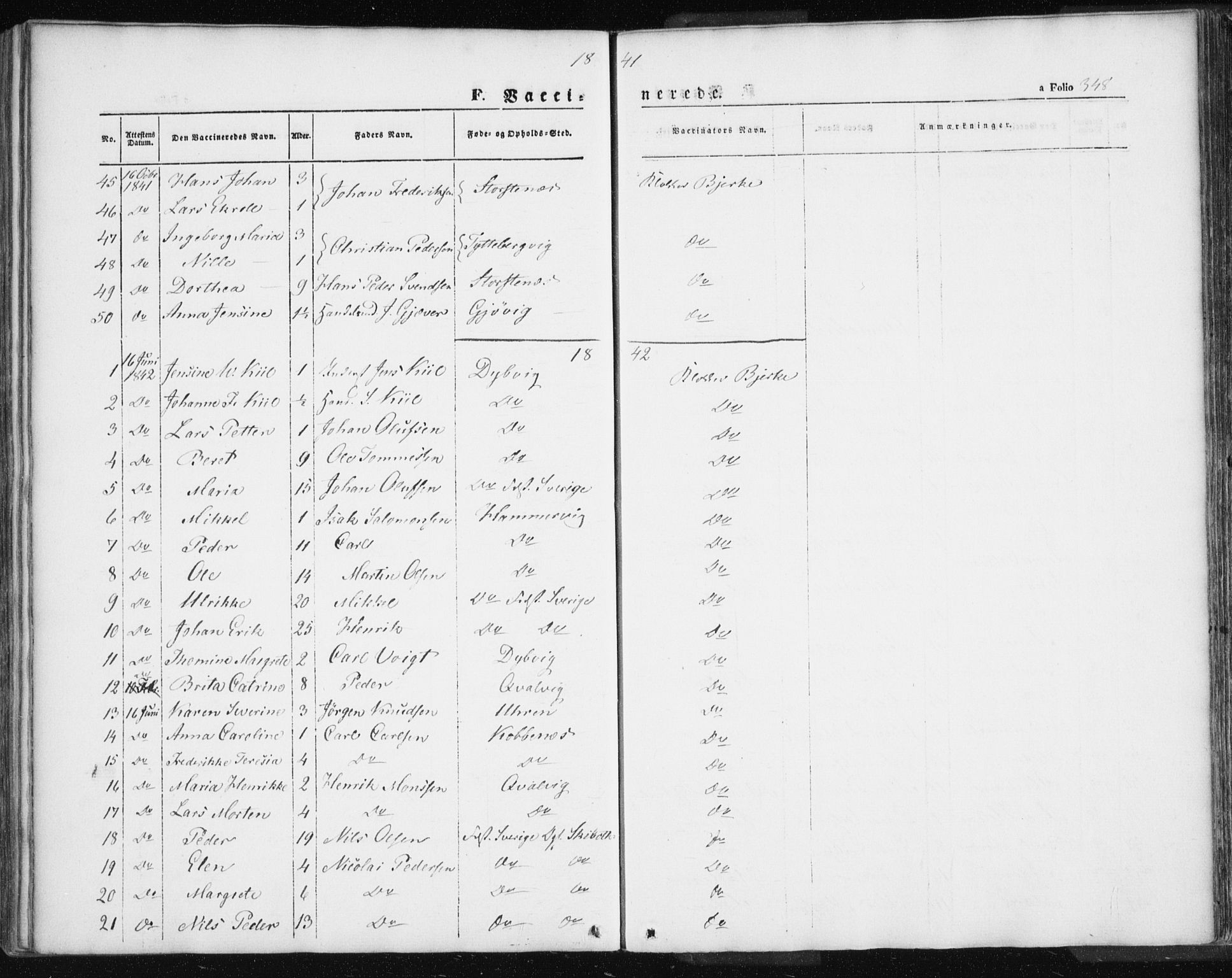 Lyngen sokneprestembete, AV/SATØ-S-1289/H/He/Hea/L0004kirke: Parish register (official) no. 4, 1839-1858, p. 348