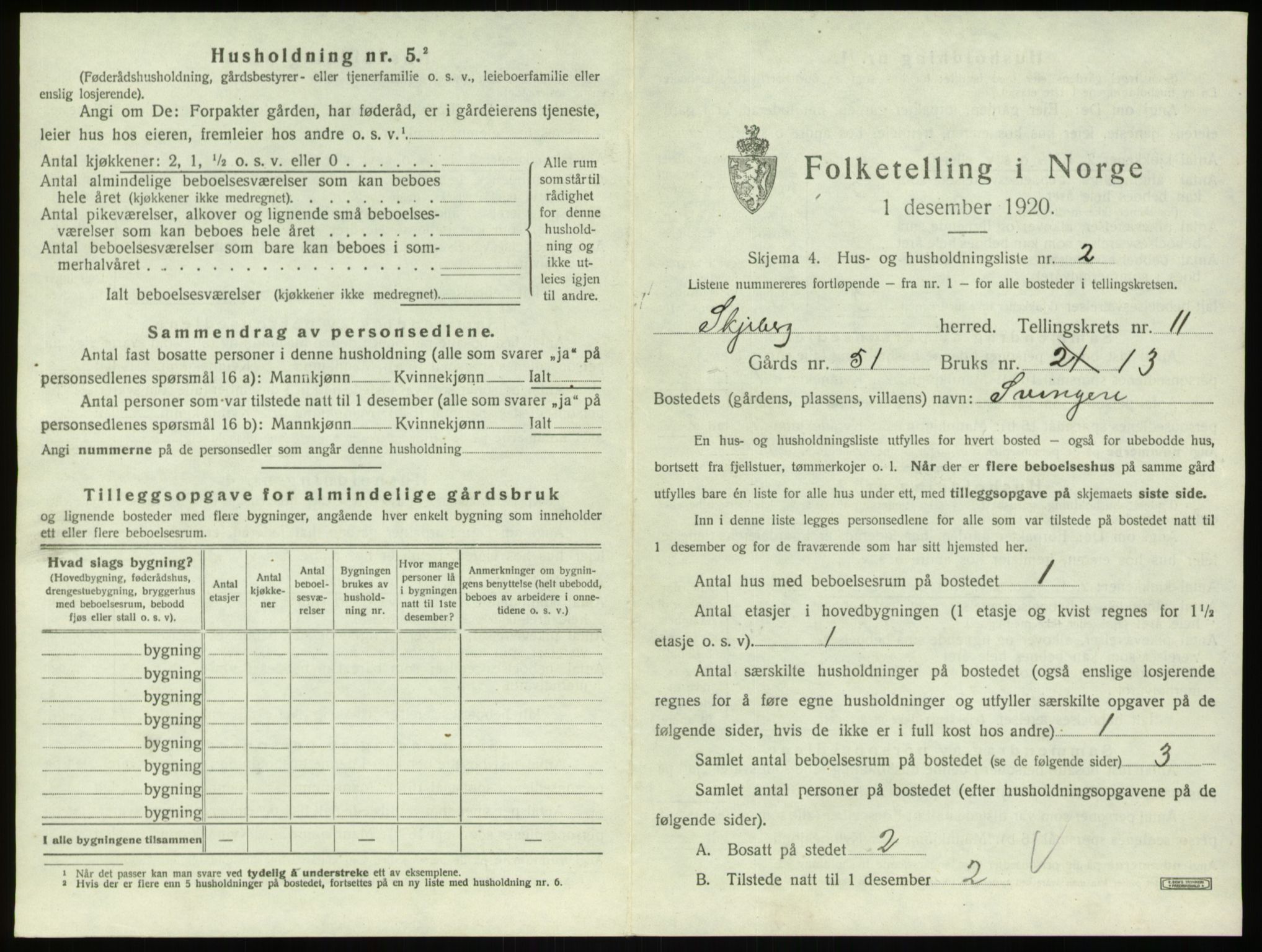 SAO, 1920 census for Skjeberg, 1920, p. 1427