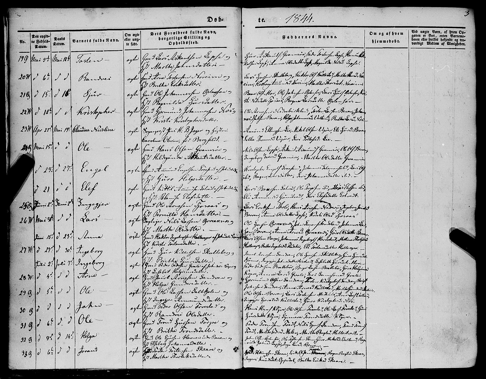 Kvam sokneprestembete, AV/SAB-A-76201/H/Haa: Parish register (official) no. A 8, 1844-1863, p. 3