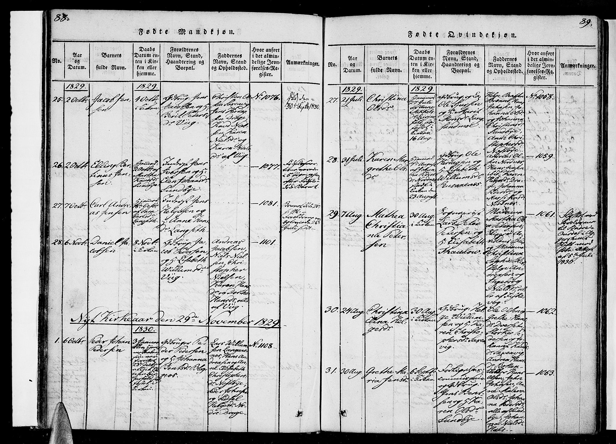 Ministerialprotokoller, klokkerbøker og fødselsregistre - Nordland, SAT/A-1459/847/L0665: Parish register (official) no. 847A05, 1818-1841, p. 88-89