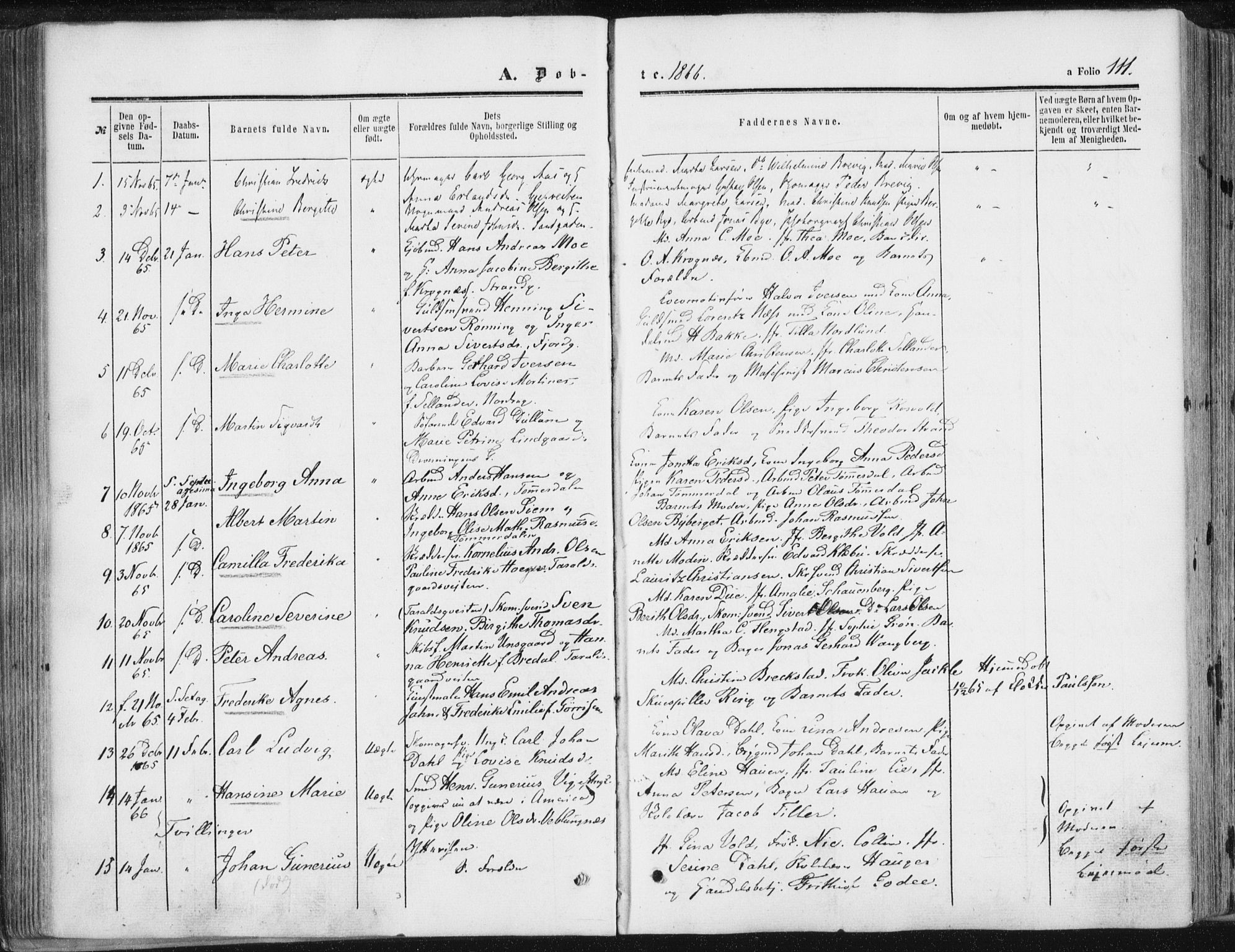 Ministerialprotokoller, klokkerbøker og fødselsregistre - Sør-Trøndelag, SAT/A-1456/602/L0115: Parish register (official) no. 602A13, 1860-1872, p. 111
