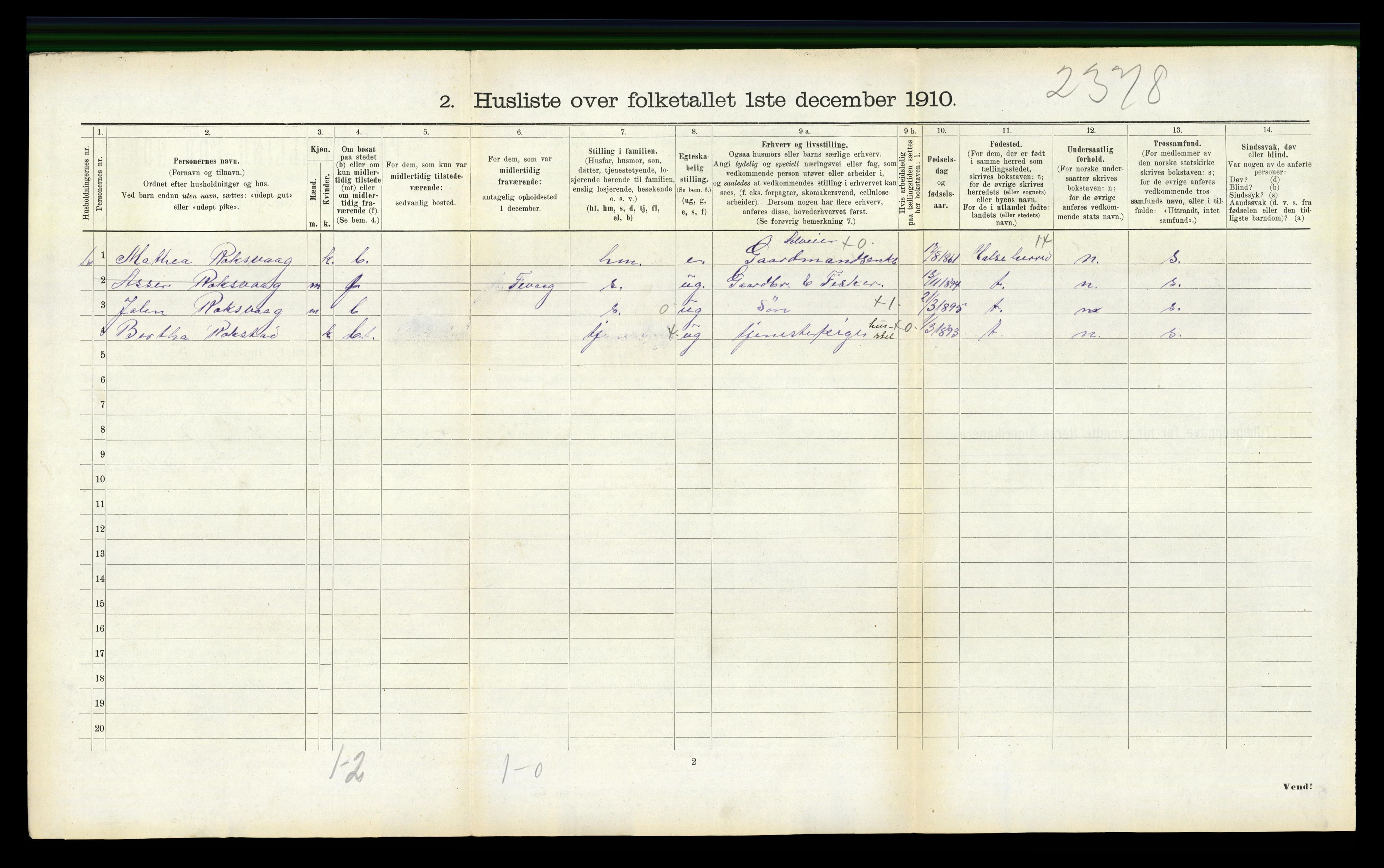 RA, 1910 census for Edøy, 1910, p. 897