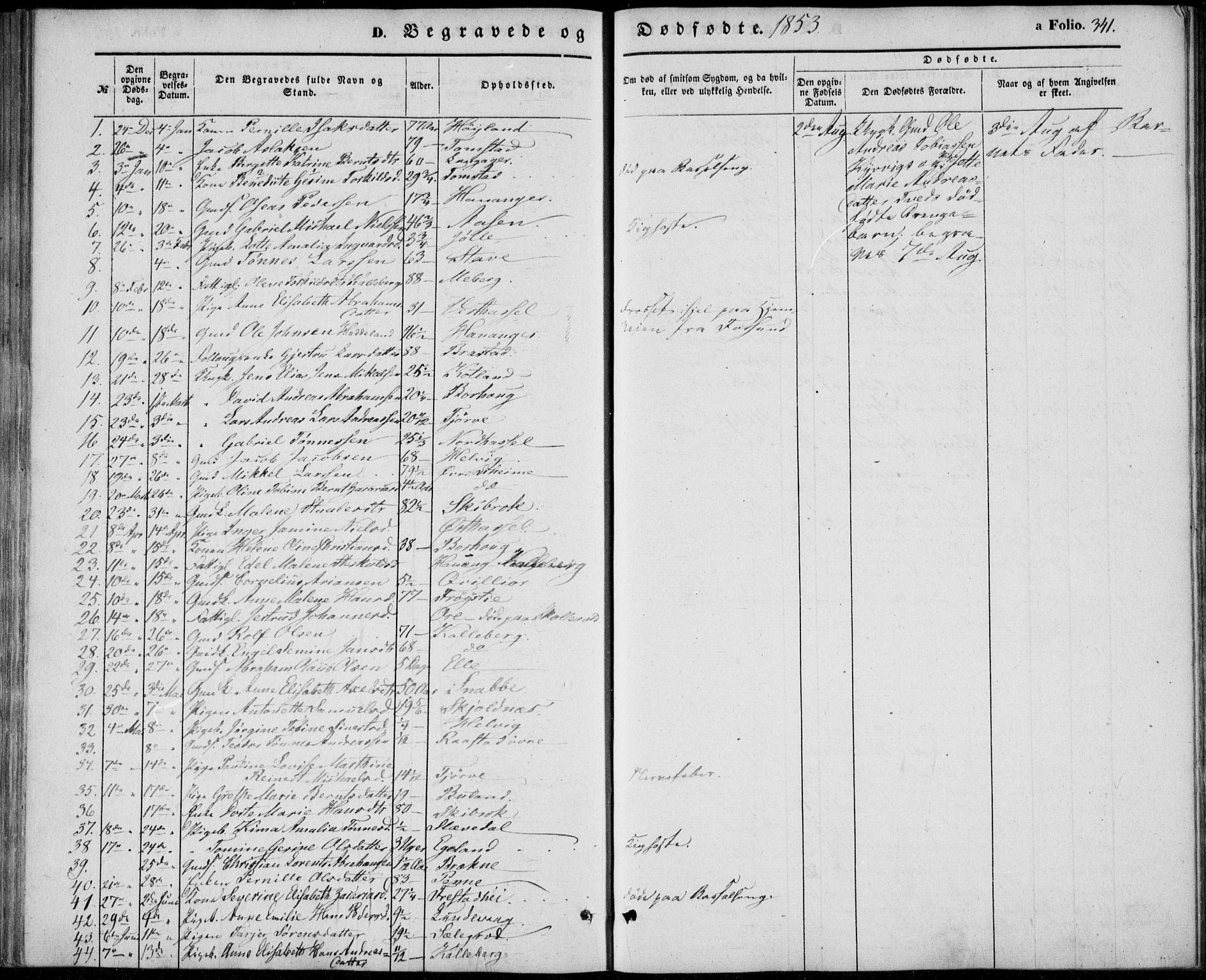 Lista sokneprestkontor, AV/SAK-1111-0027/F/Fb/L0002: Parish register (copy) no. B 2, 1847-1862, p. 341