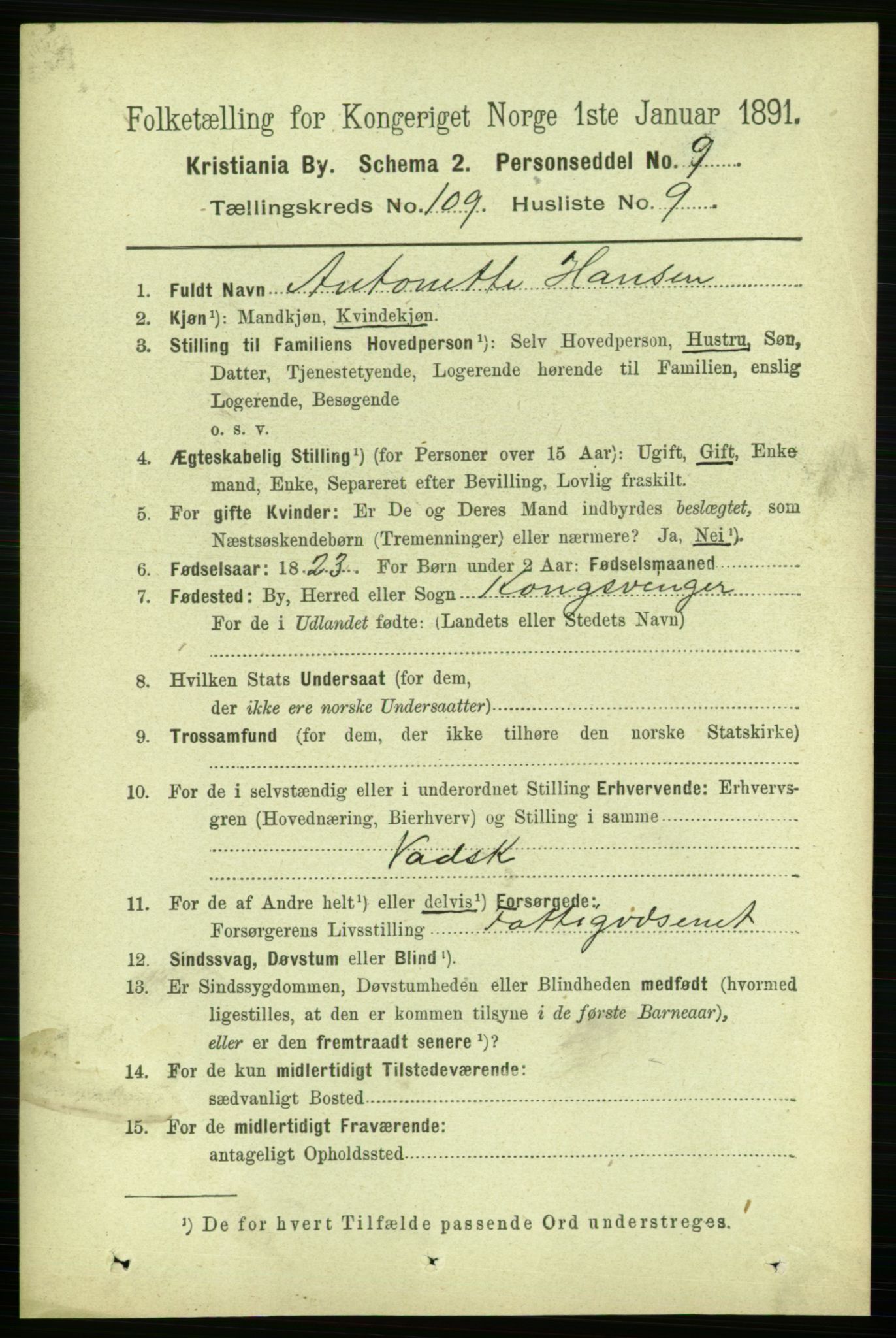 RA, 1891 census for 0301 Kristiania, 1891, p. 56578