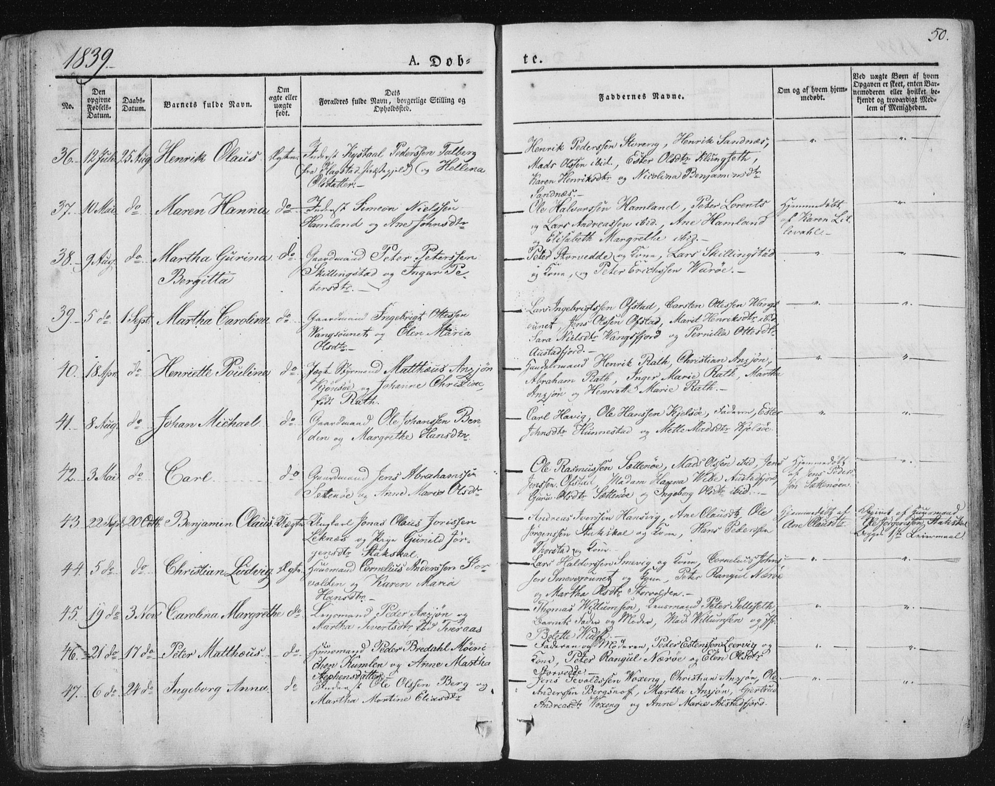 Ministerialprotokoller, klokkerbøker og fødselsregistre - Nord-Trøndelag, AV/SAT-A-1458/784/L0669: Parish register (official) no. 784A04, 1829-1859, p. 50