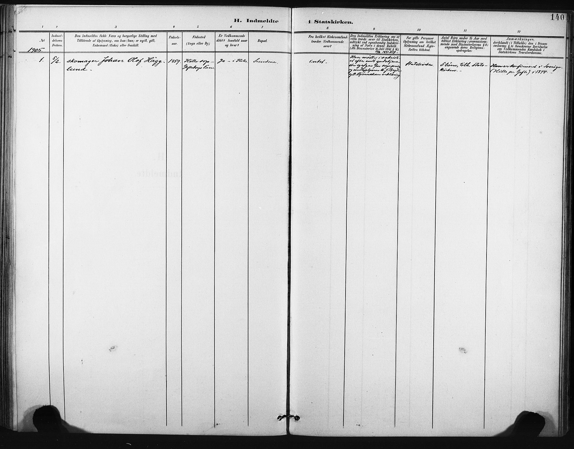 Tjøme kirkebøker, AV/SAKO-A-328/F/Fa/L0005: Parish register (official) no. I 5, 1901-1909, p. 140