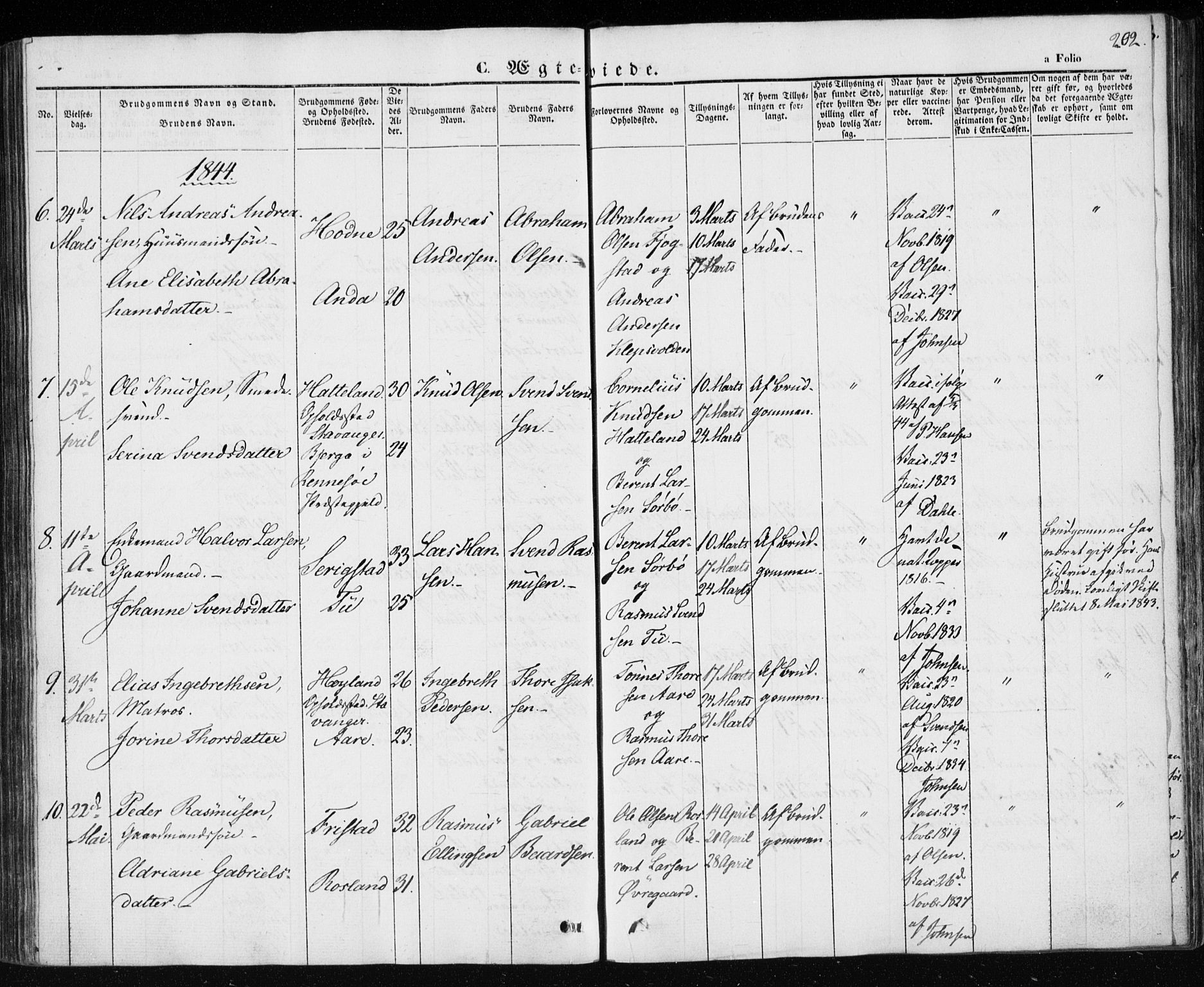 Klepp sokneprestkontor, AV/SAST-A-101803/001/3/30BA/L0004: Parish register (official) no. A 4, 1842-1852, p. 202