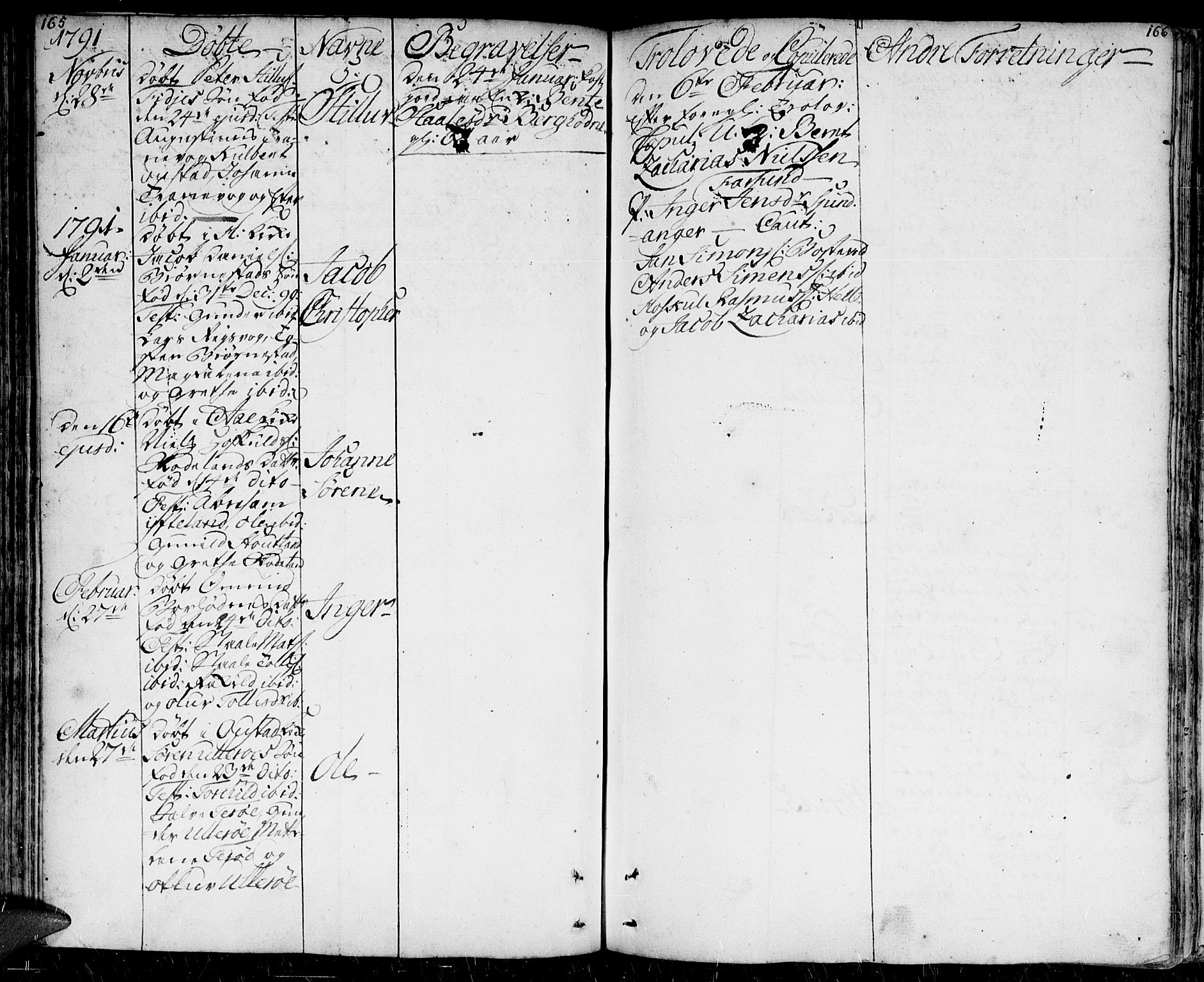Herad sokneprestkontor, SAK/1111-0018/F/Fa/Faa/L0001: Parish register (official) no. A 1 /2, 1768-1797, p. 165-166