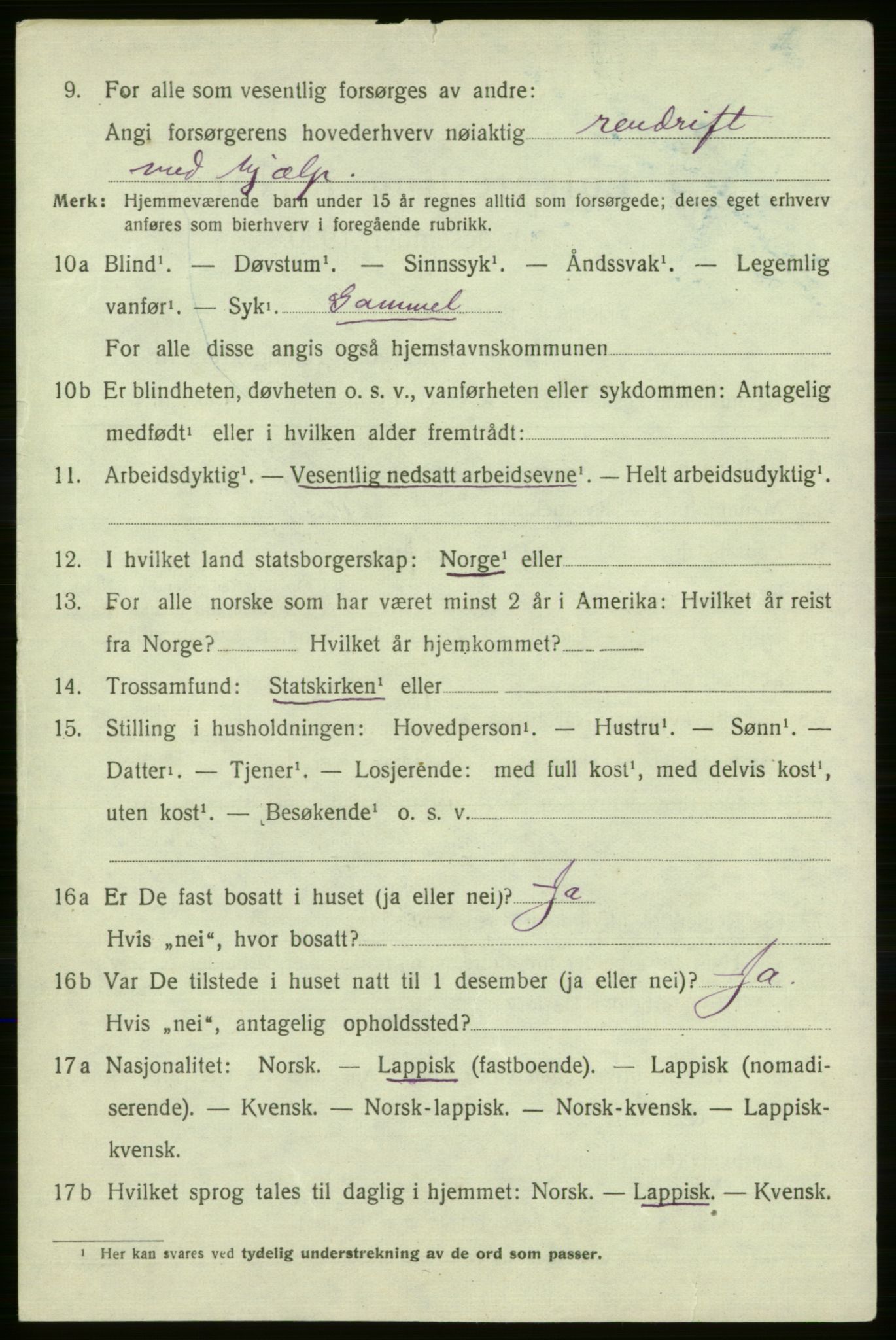 SATØ, 1920 census for Karasjok, 1920, p. 995