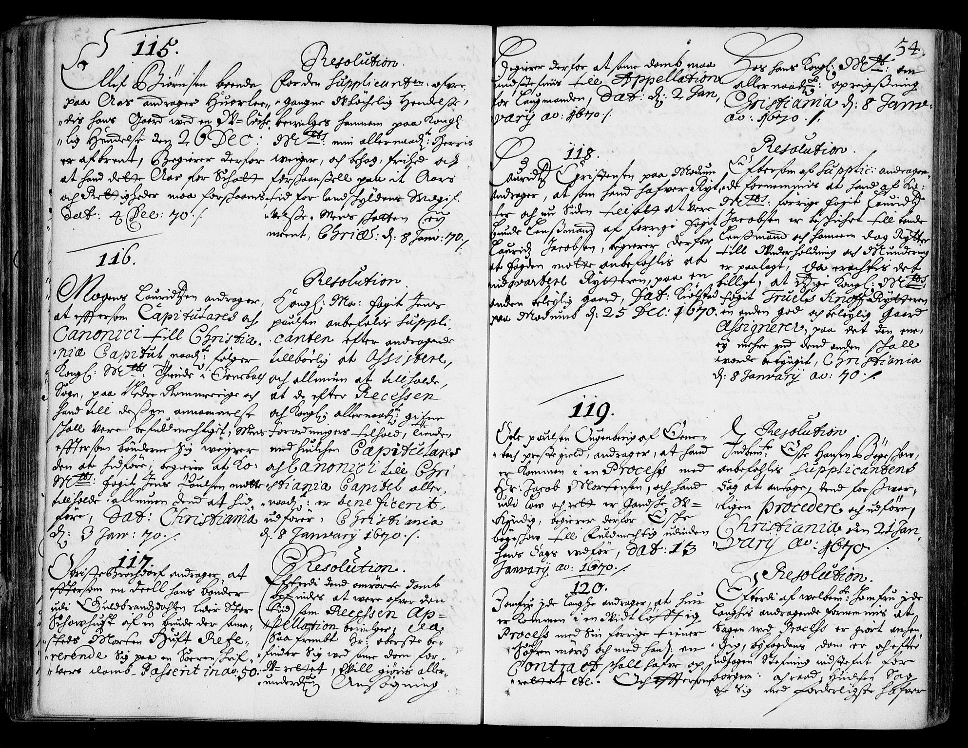 Stattholderembetet 1572-1771, AV/RA-EA-2870/Ad/L0002: Supplikasjons- og resolusjonsprotokoll, 1669-1671, p. 53b-54a