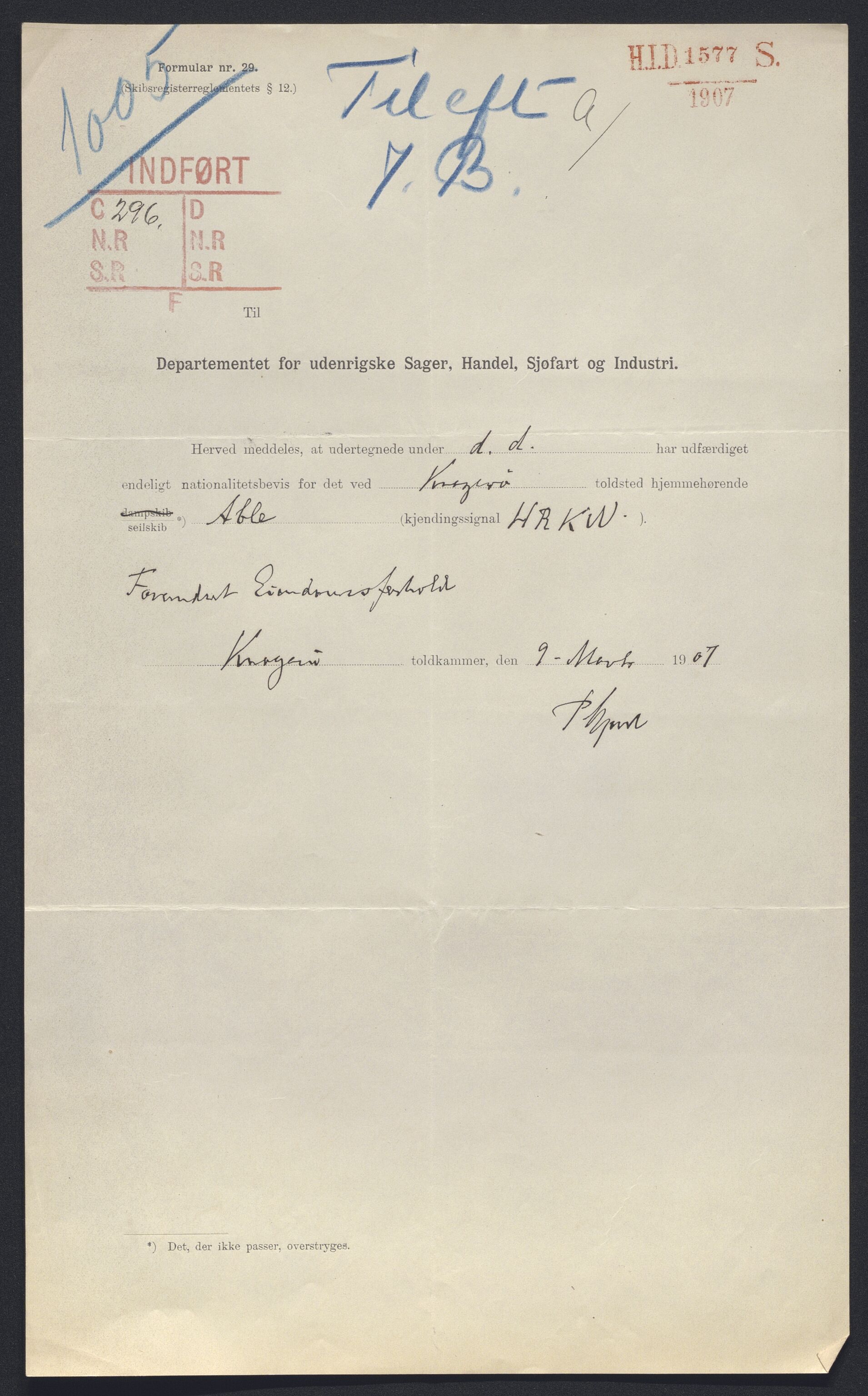 Sjøfartsdirektoratet med forløpere, skipsmapper slettede skip, AV/RA-S-4998/F/Fa/L0001: --, 1860-1922, p. 20