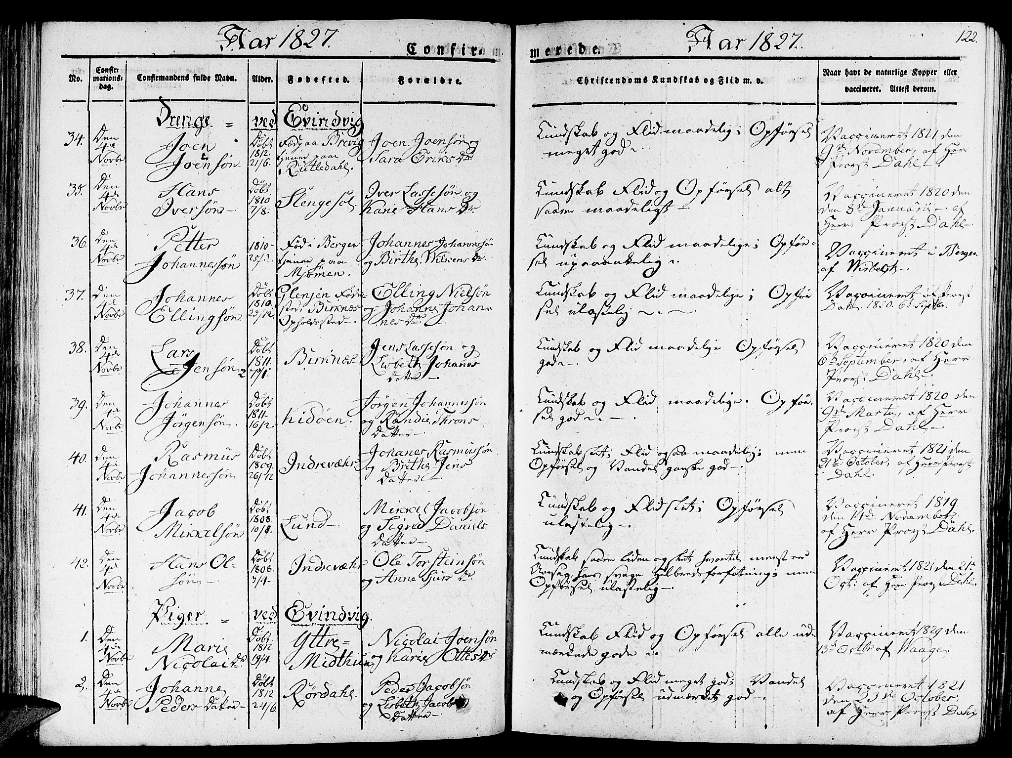 Gulen sokneprestembete, SAB/A-80201/H/Haa/Haaa/L0019: Parish register (official) no. A 19, 1826-1836, p. 122