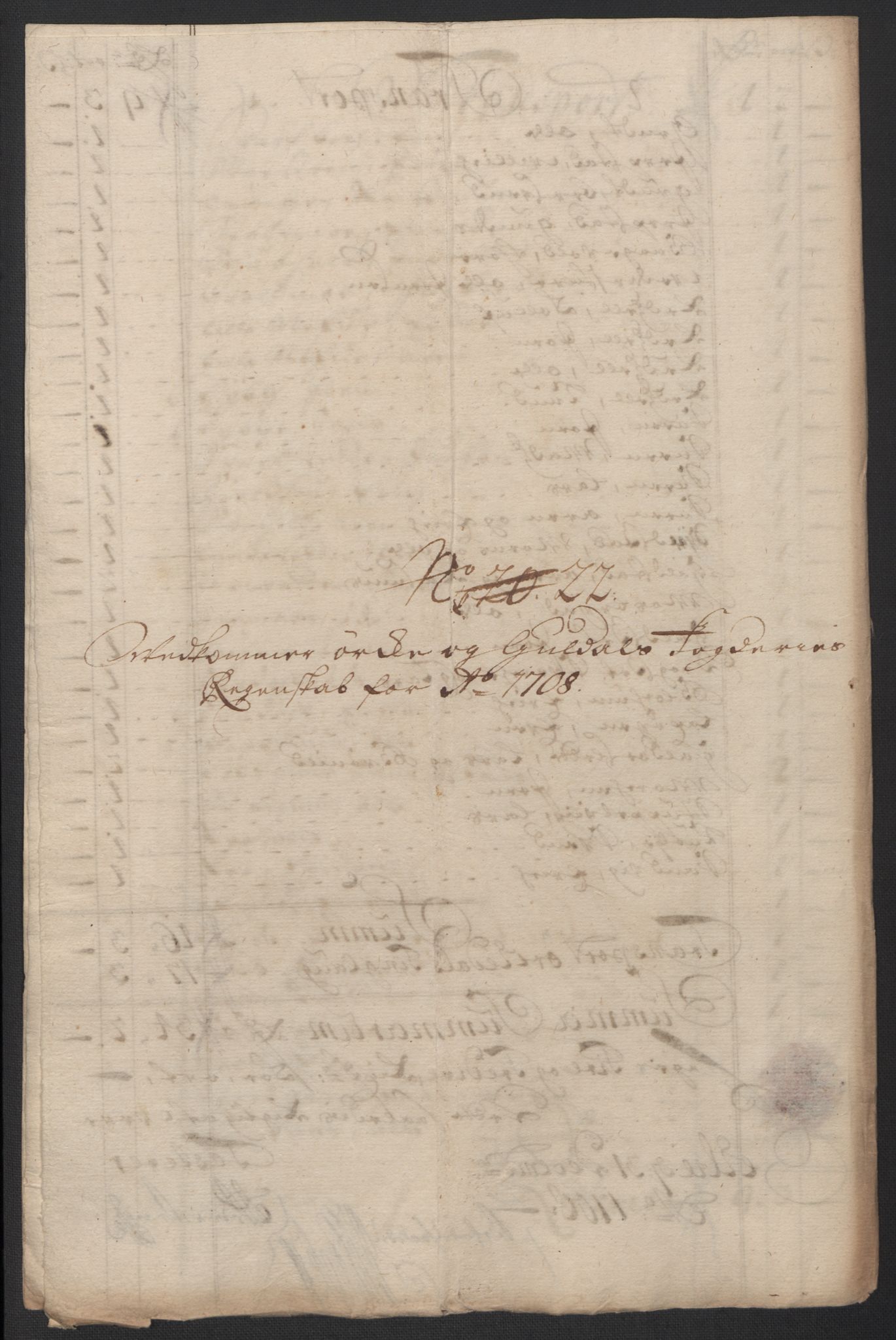 Rentekammeret inntil 1814, Reviderte regnskaper, Fogderegnskap, AV/RA-EA-4092/R60/L3958: Fogderegnskap Orkdal og Gauldal, 1708, p. 307