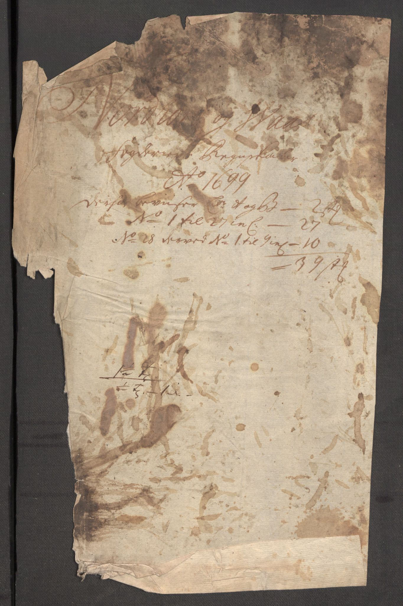 Rentekammeret inntil 1814, Reviderte regnskaper, Fogderegnskap, RA/EA-4092/R51/L3184: Fogderegnskap Nordhordland og Voss, 1698-1699, p. 329