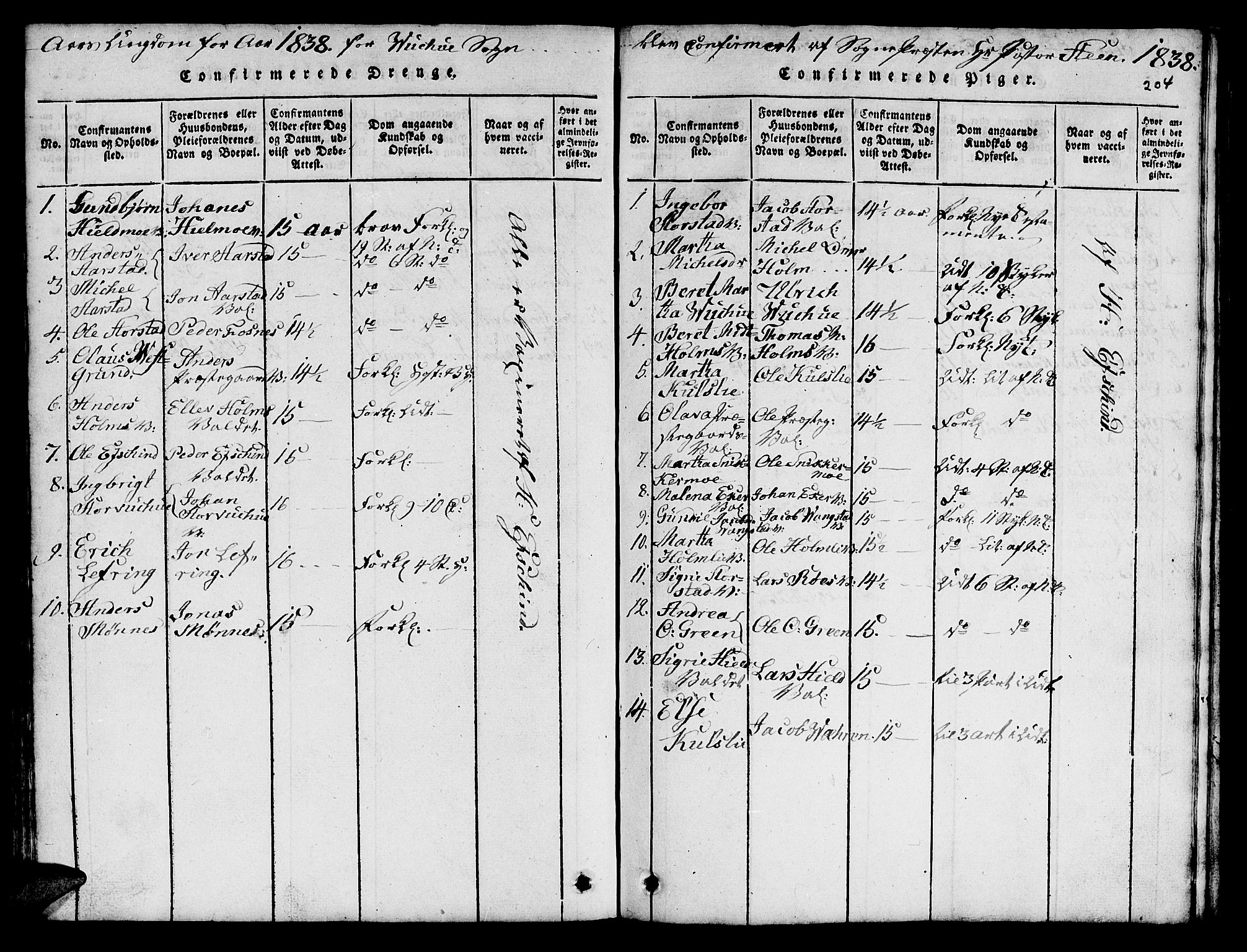 Ministerialprotokoller, klokkerbøker og fødselsregistre - Nord-Trøndelag, SAT/A-1458/724/L0265: Parish register (copy) no. 724C01, 1816-1845, p. 204