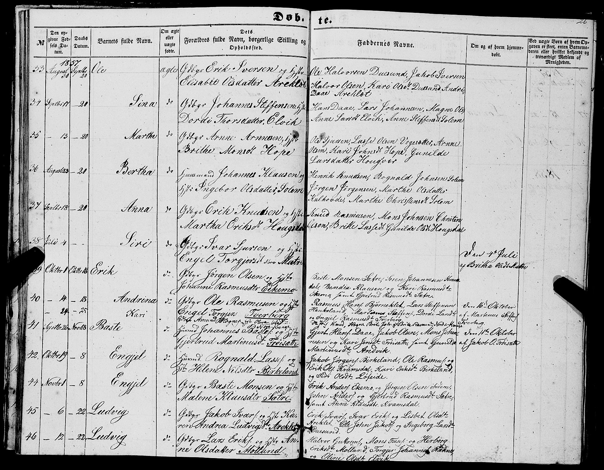 Masfjorden sokneprestembete, AV/SAB-A-77001: Parish register (copy) no. A 1, 1851-1875, p. 26