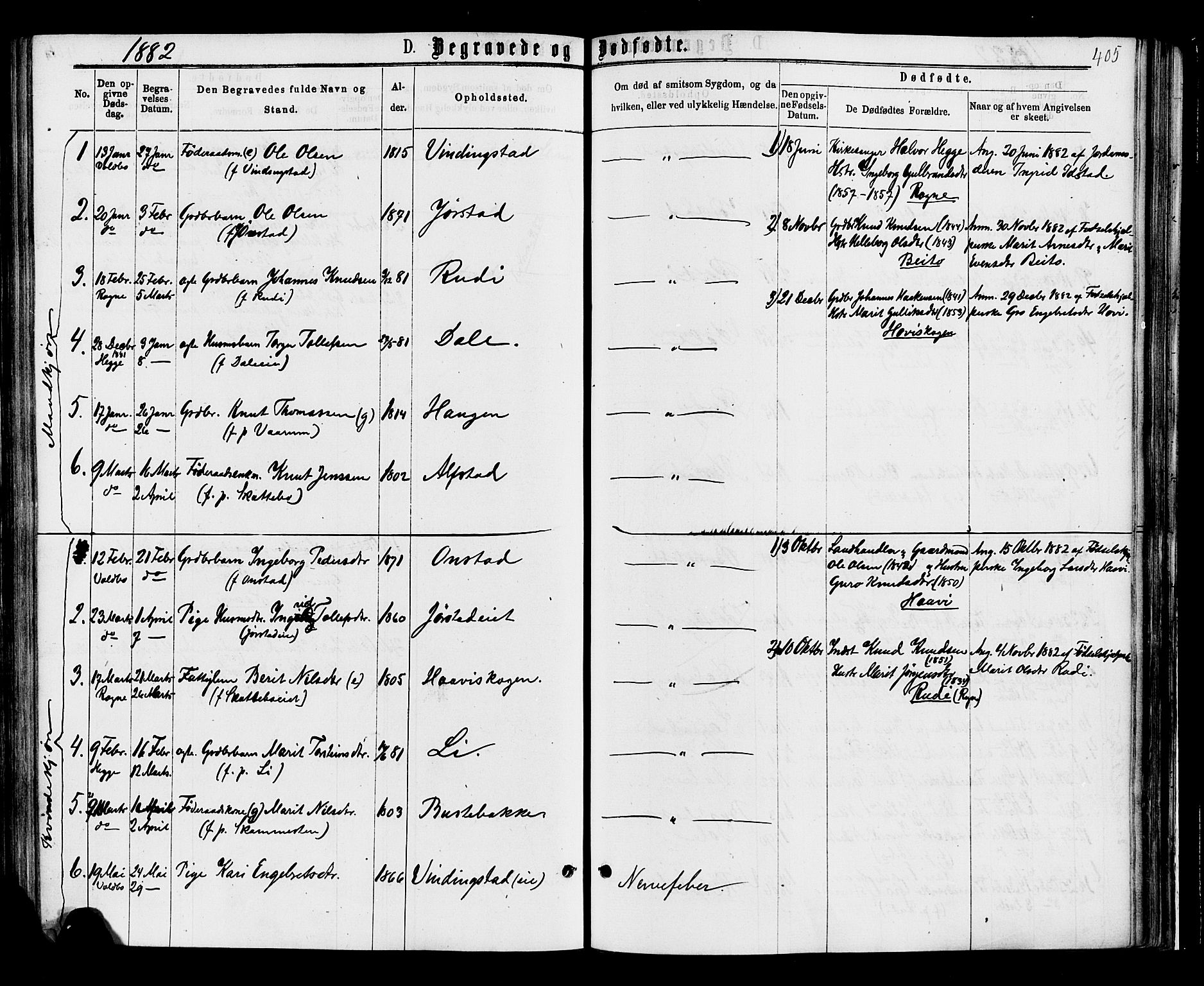 Øystre Slidre prestekontor, SAH/PREST-138/H/Ha/Haa/L0002: Parish register (official) no. 2, 1874-1886, p. 405