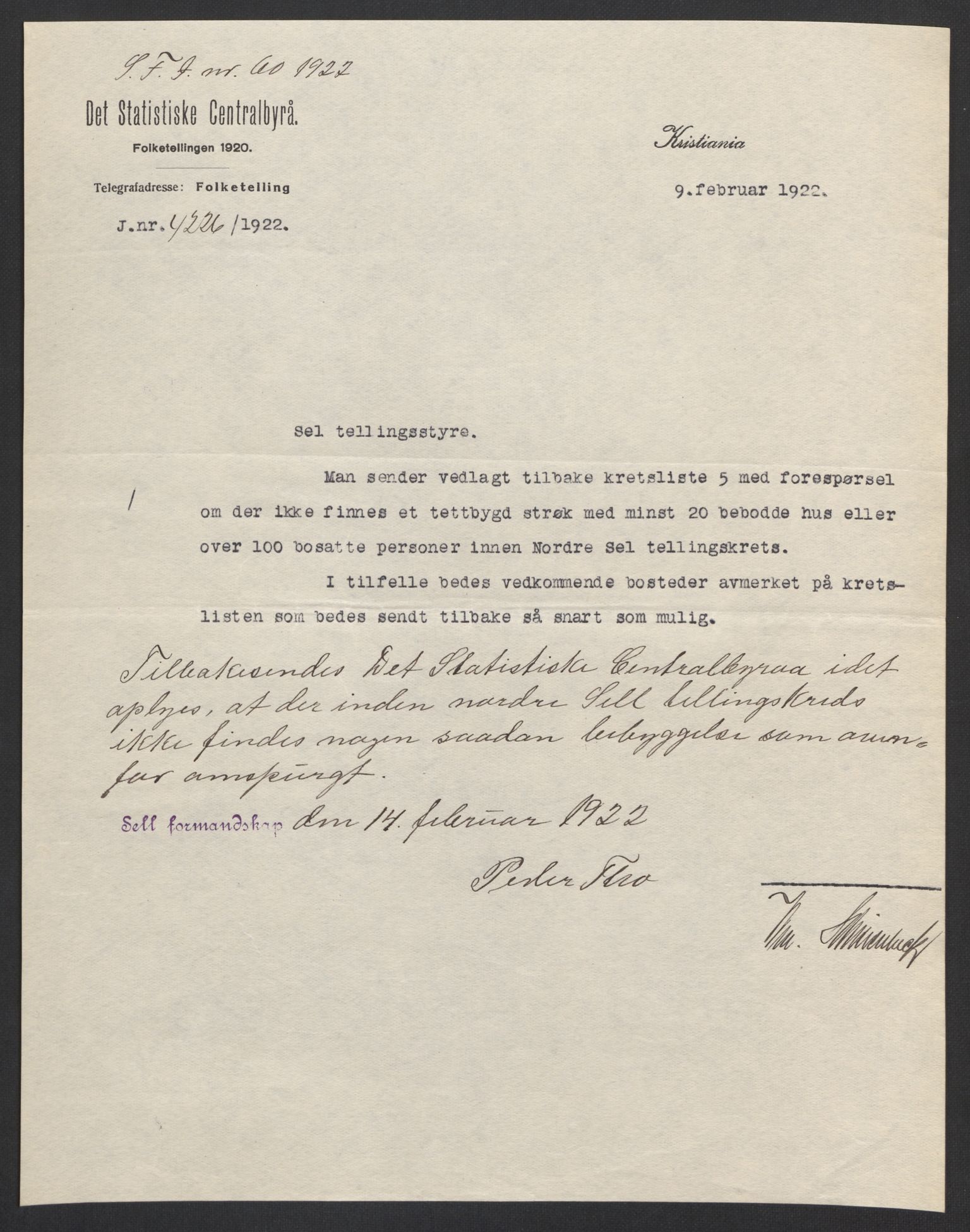 SAH, 1920 census for Sel, 1920, p. 10