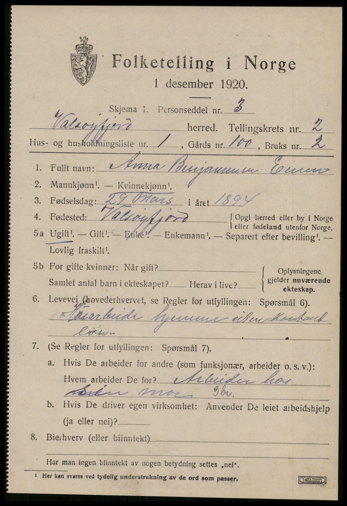 SAT, 1920 census for Valsøyfjord, 1920, p. 763