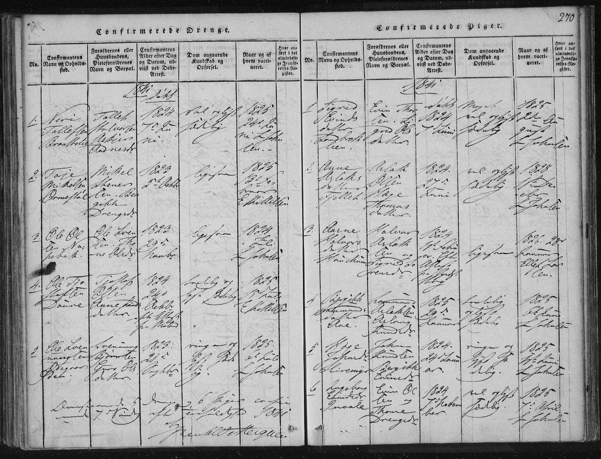 Lårdal kirkebøker, SAKO/A-284/F/Fc/L0001: Parish register (official) no. III 1, 1815-1860, p. 270