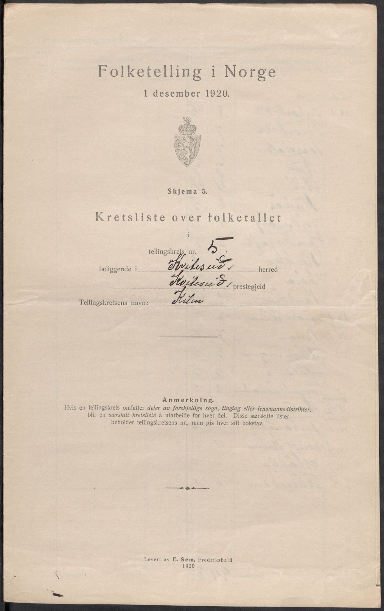 SAKO, 1920 census for Kviteseid, 1920, p. 17