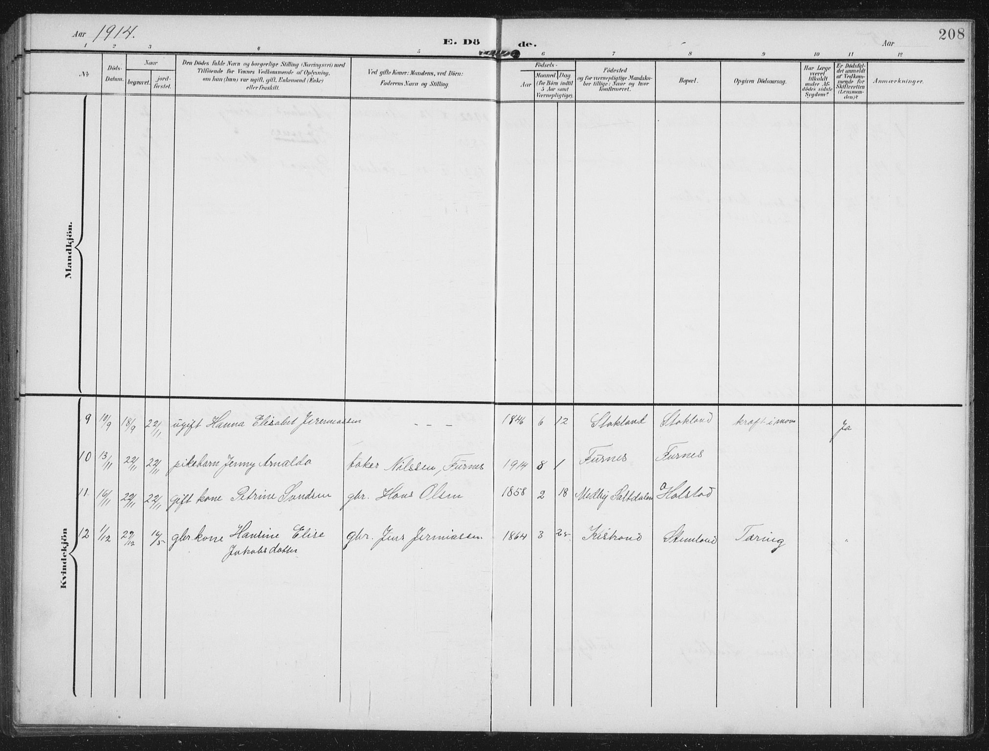 Ministerialprotokoller, klokkerbøker og fødselsregistre - Nordland, AV/SAT-A-1459/851/L0726: Parish register (copy) no. 851C01, 1902-1924, p. 208