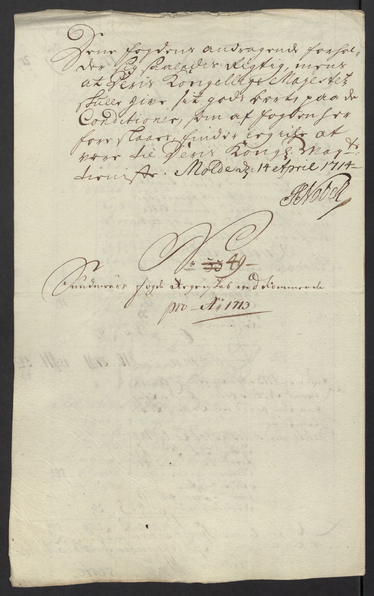 Rentekammeret inntil 1814, Reviderte regnskaper, Fogderegnskap, AV/RA-EA-4092/R54/L3565: Fogderegnskap Sunnmøre, 1712-1713, p. 575