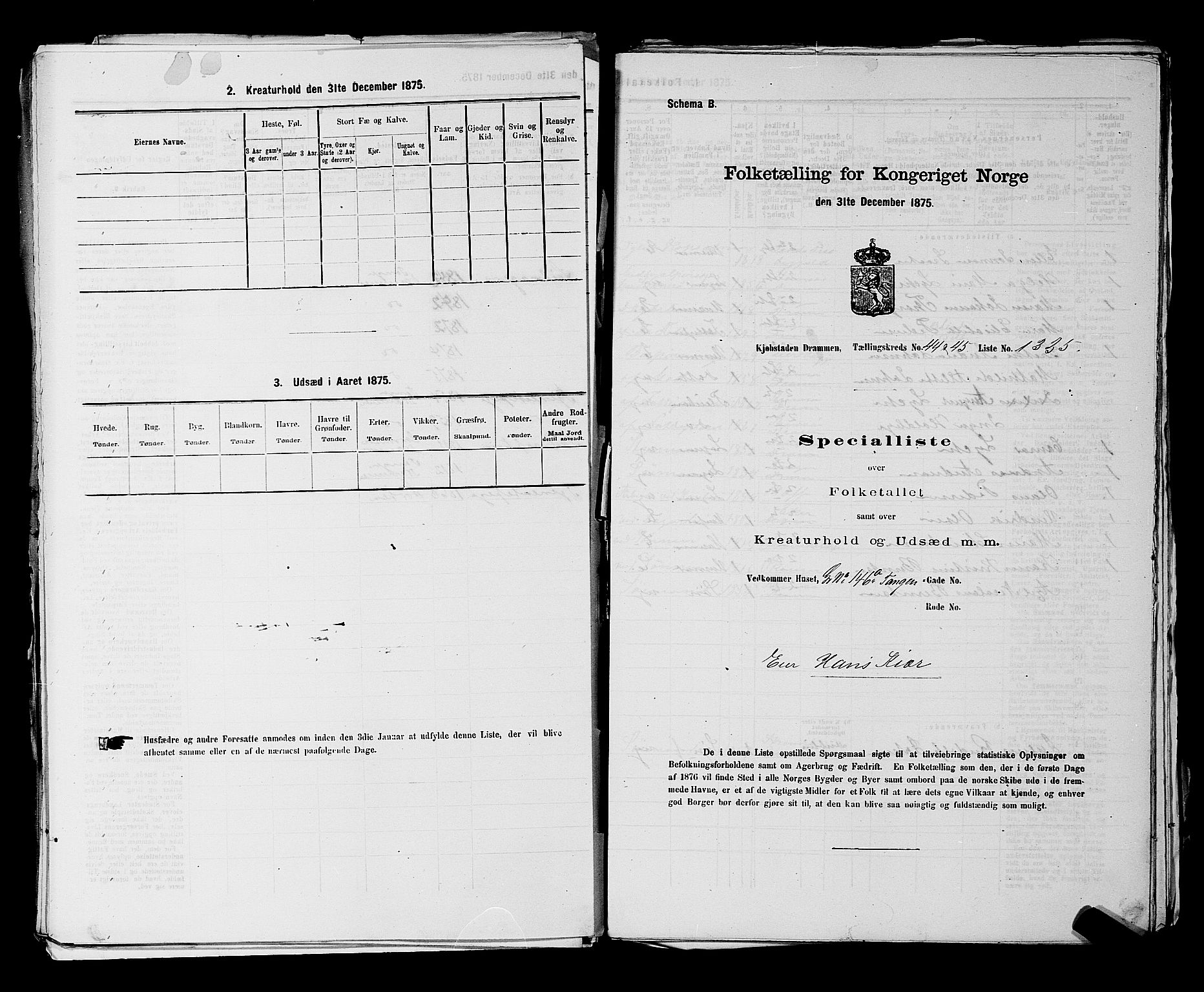 SAKO, 1875 census for 0602 Drammen, 1875, p. 3621