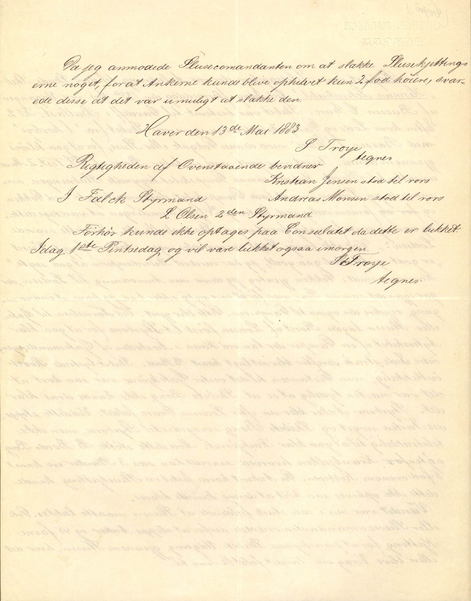 Pa 63 - Østlandske skibsassuranceforening, VEMU/A-1079/G/Ga/L0016/0008: Havaridokumenter / Ariel, Arica, Rolf, Activ, Herman Lehmkuhl, 1883, p. 31