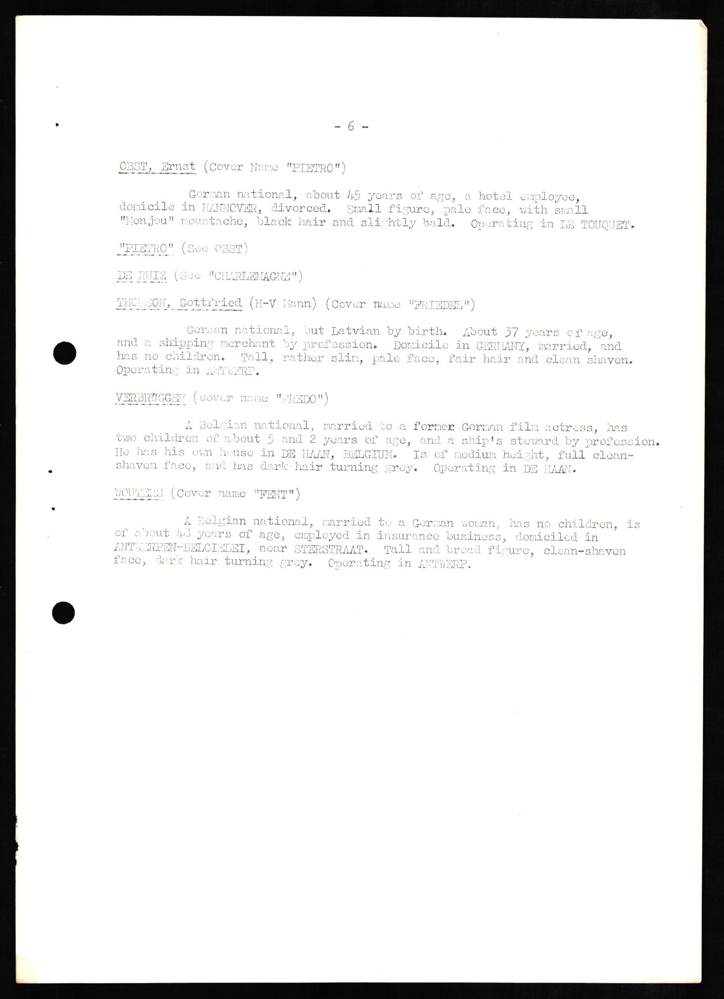 Forsvaret, Forsvarets overkommando II, RA/RAFA-3915/D/Db/L0010: CI Questionaires. Tyske okkupasjonsstyrker i Norge. Tyskere., 1945-1946, p. 419